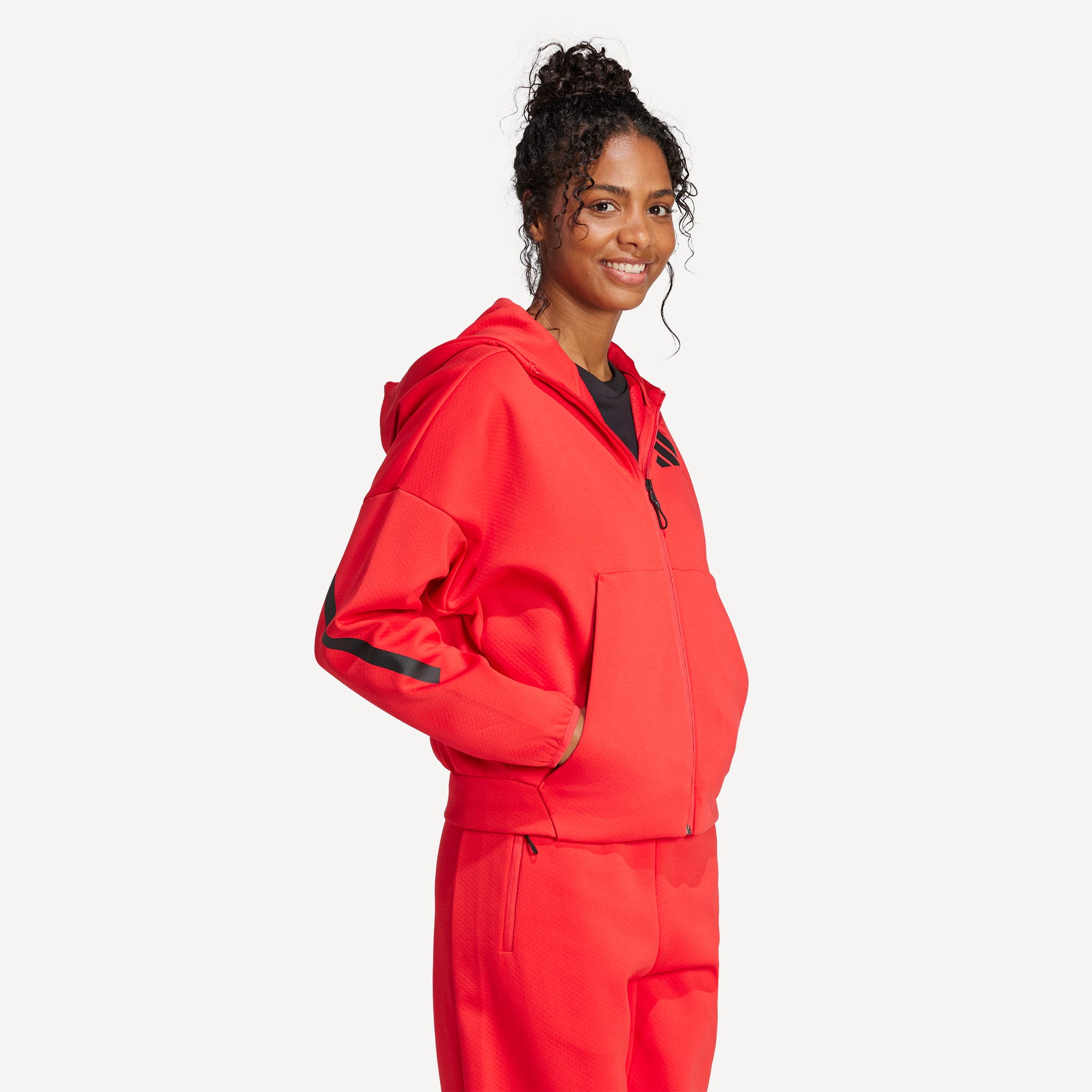 adidas ZNE Women's Full-Zip Hoody - Red (3)