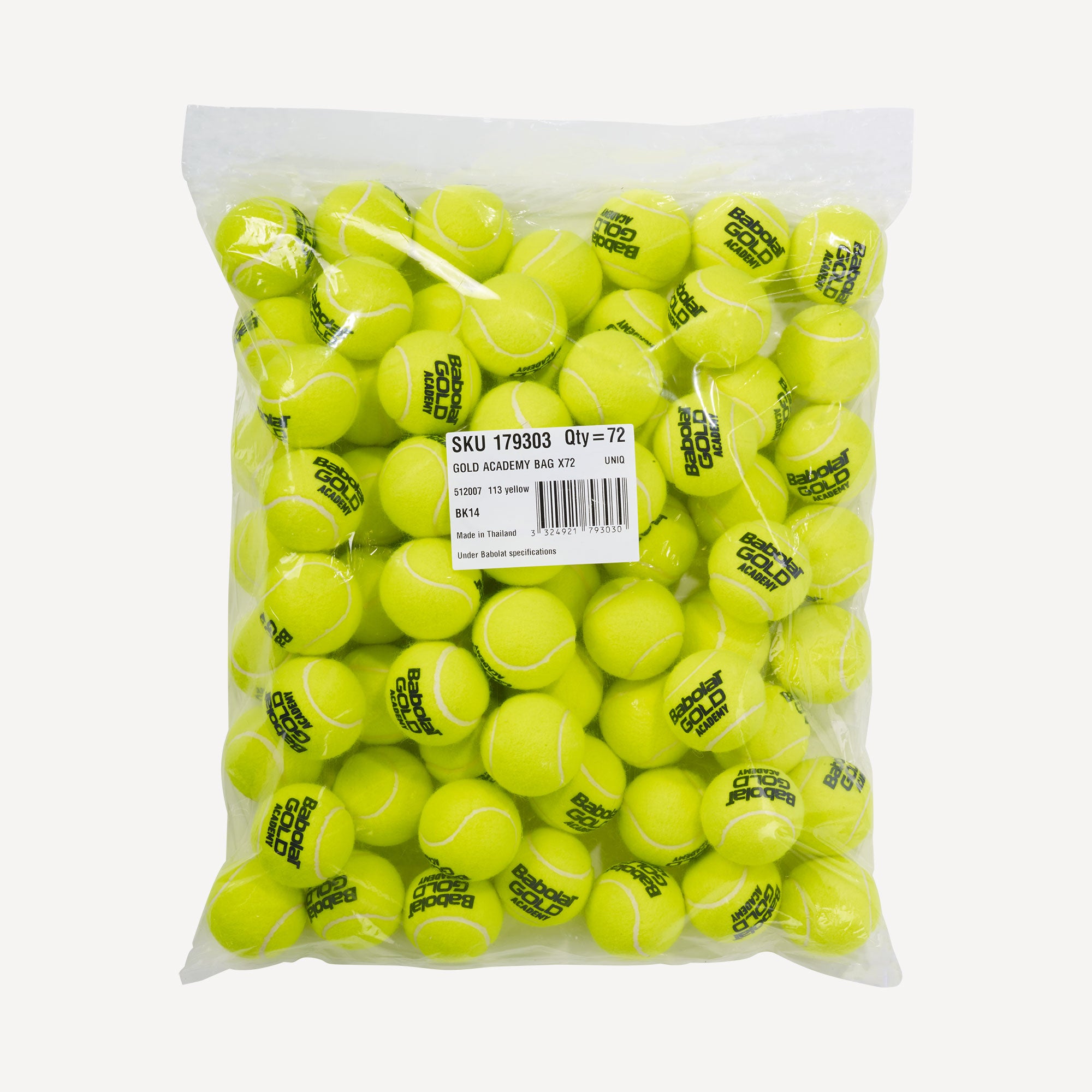 Babolat Gold Academy 72 Tennis Balls Polybag (1)