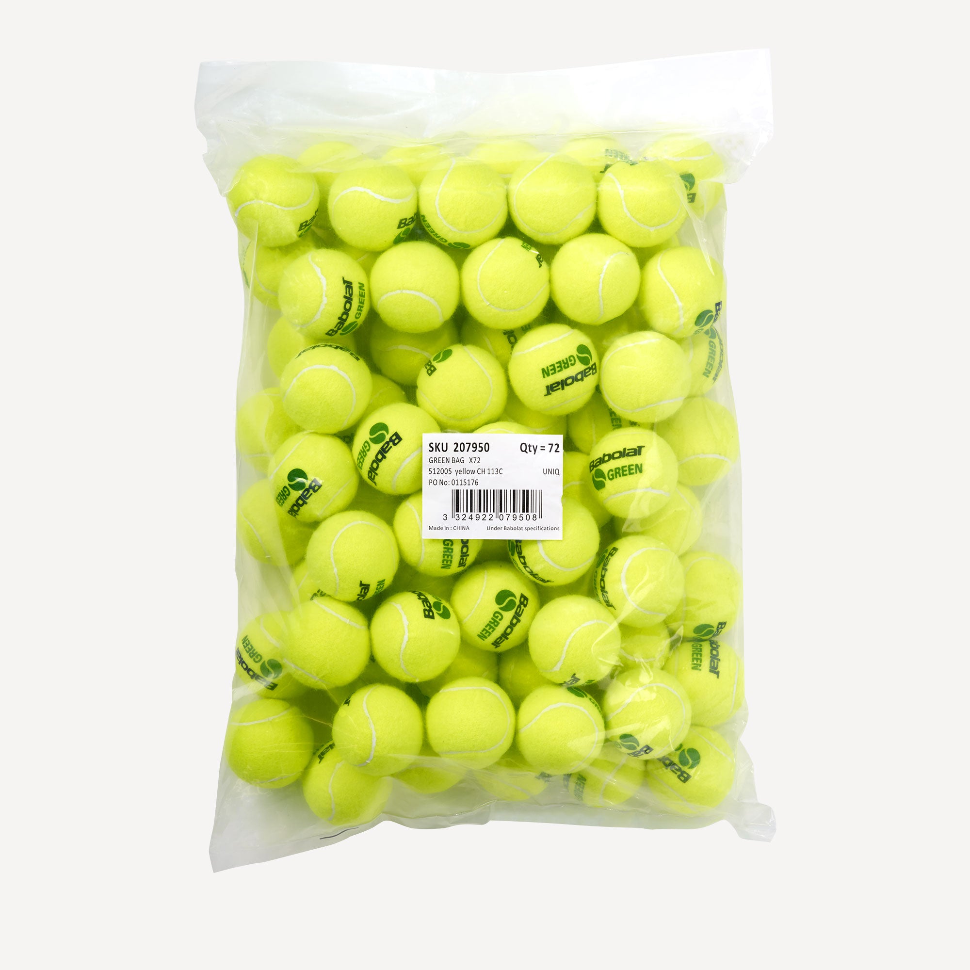 Babolat Stage 1 Green 72 Tennis Balls Polybag (1)