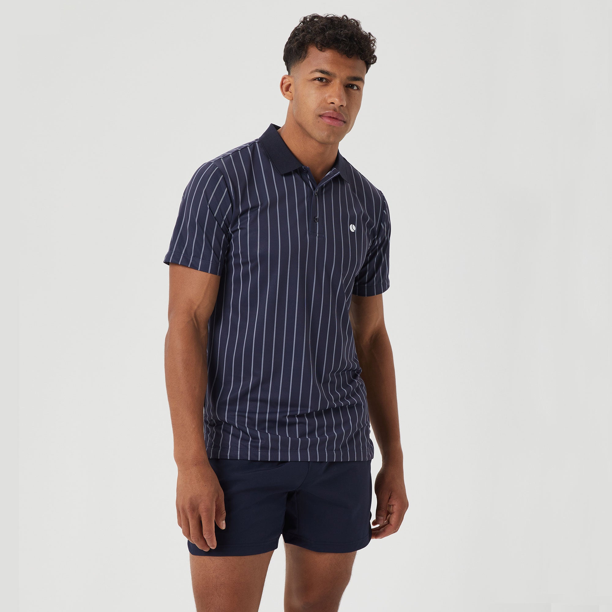 Björn Borg Ace Men's Pinstripe Tennis Polo - Dark Blue (1)