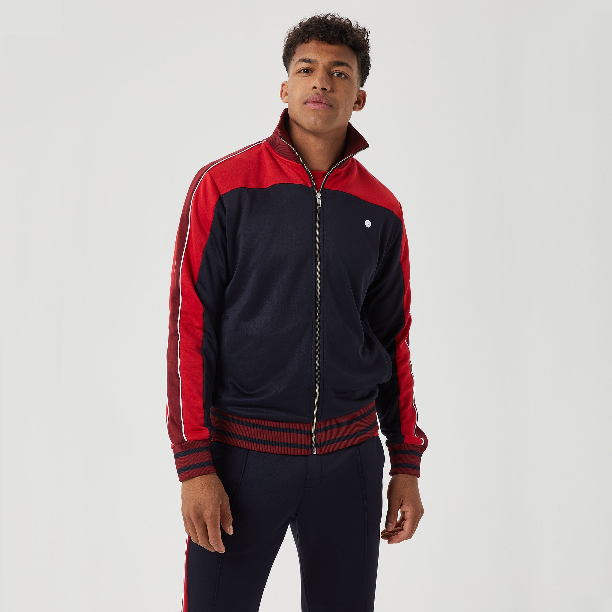 Björn Borg Ace Men's Retro Track Tennis Jacket - Dark Blue (1)