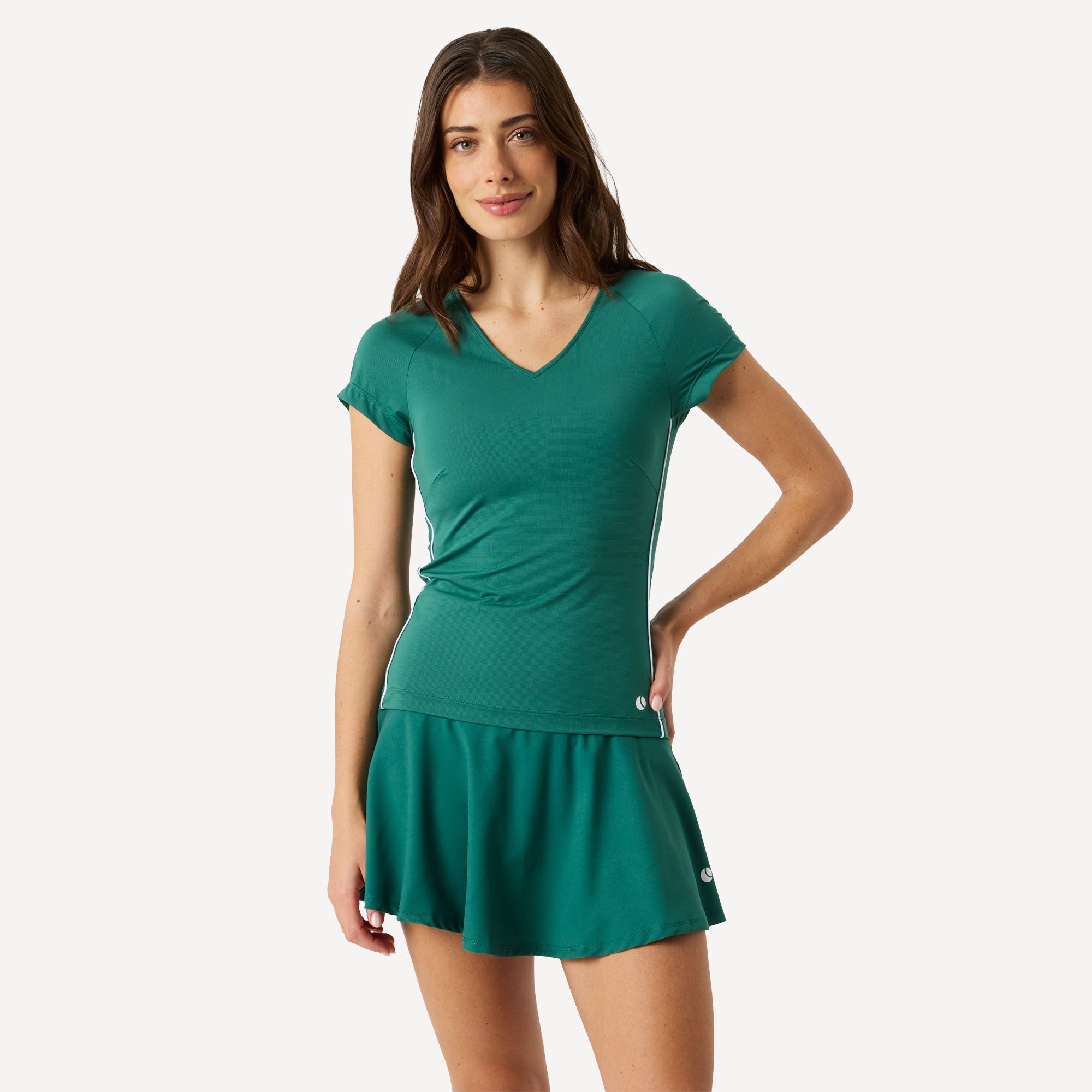Björn Borg Ace Women's V-Neck  Tennis Shirt - Green (1)