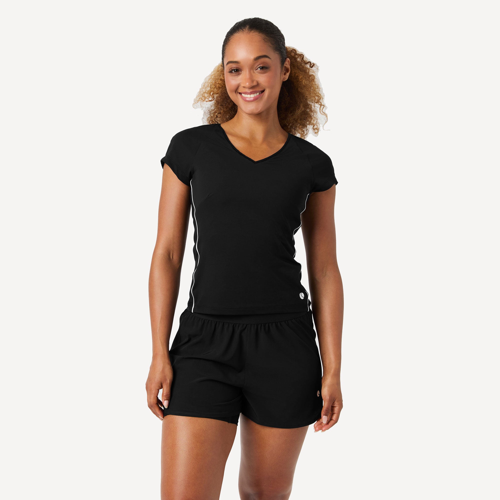 Björn Borg Ace Women's V Tennis Shirt - Black (1)