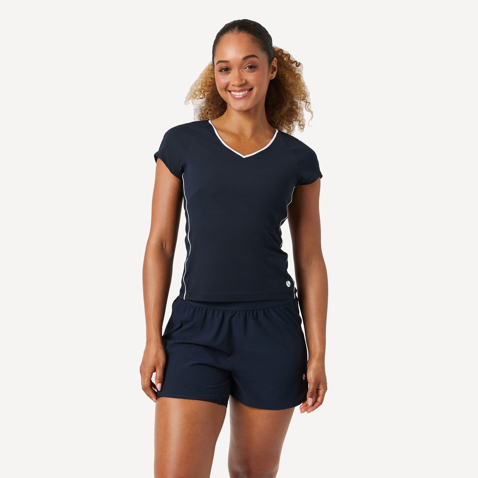 Björn Borg Ace Women's V Tennis Shirt - Dark Blue (1)