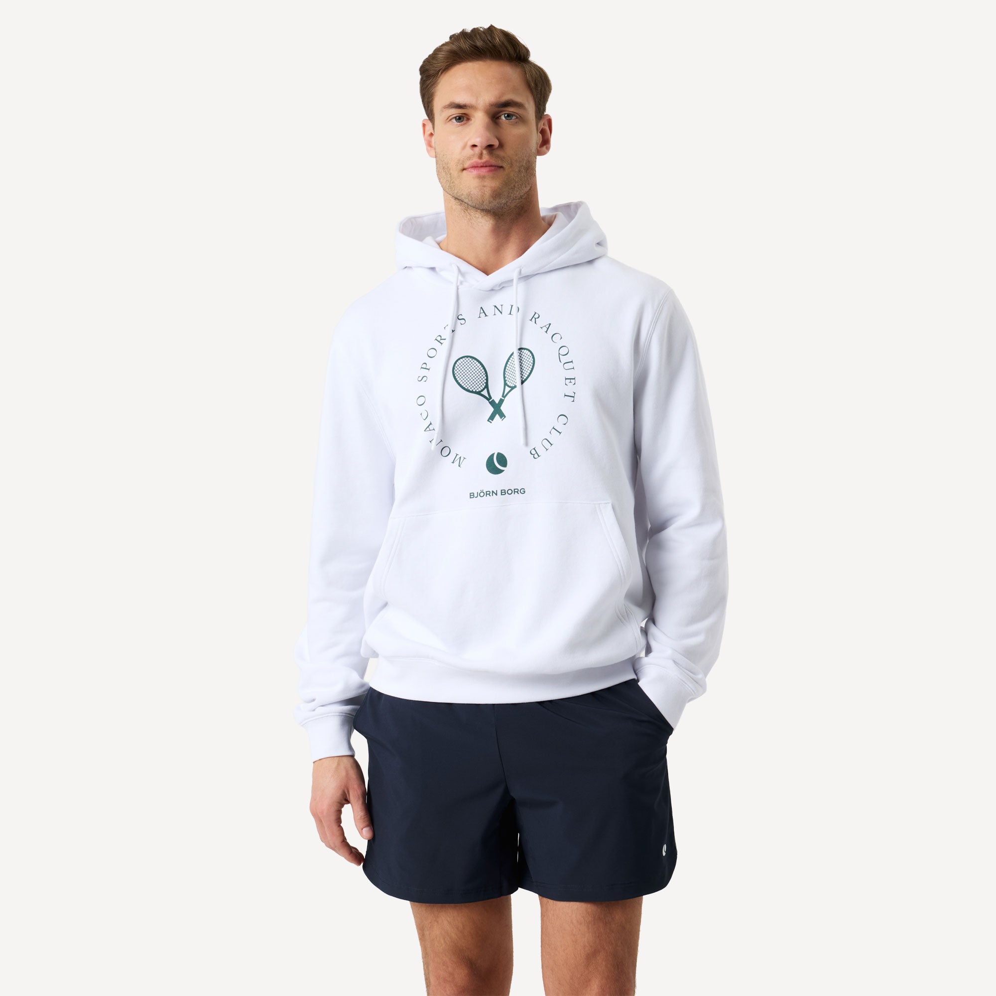 Björn Borg BORG Men's Classic Print Hoodie - White (1)