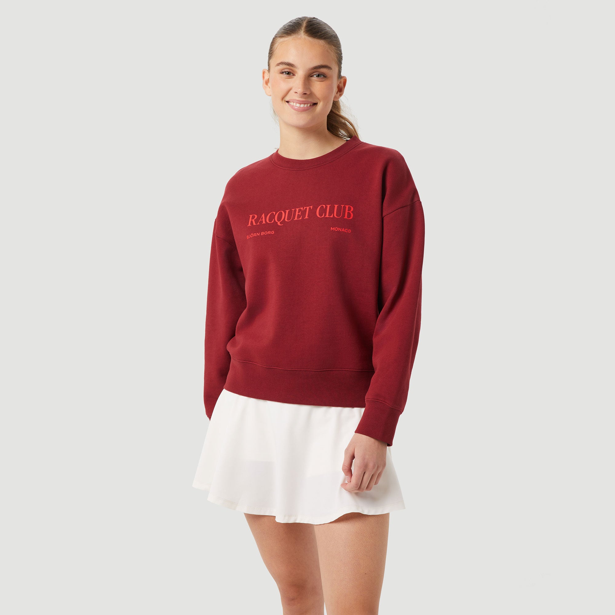 Björn Borg BORG Boyfriend Women's Crew Sweater - Red (1)