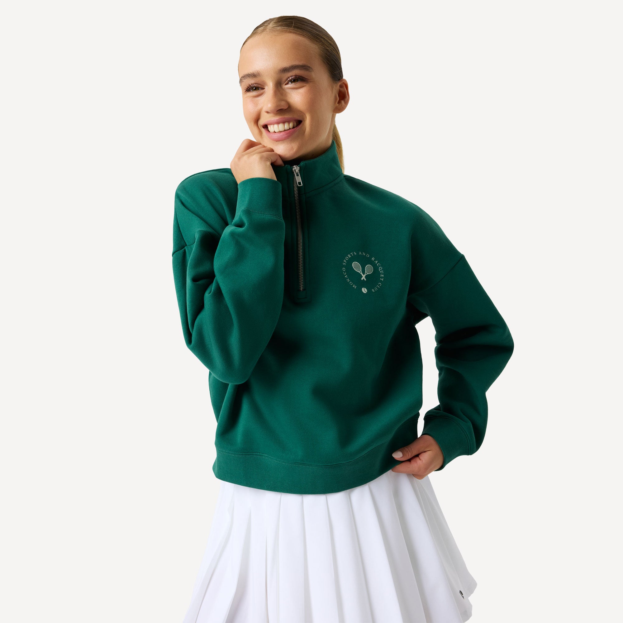 Björn Borg BORG Women's Half-Zip Sweater - Green (3)