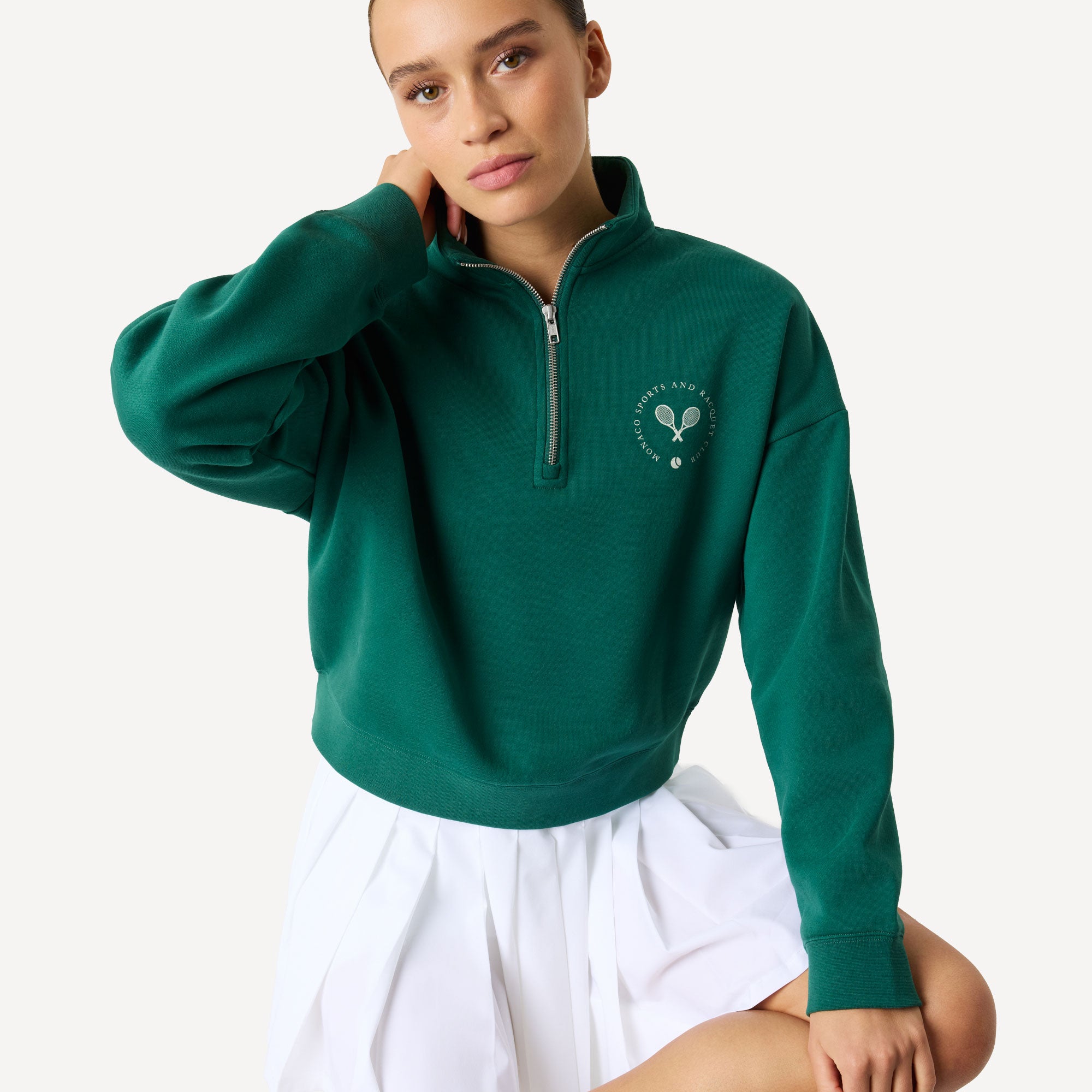 Björn Borg BORG Women's Half-Zip Sweater - Green (5)