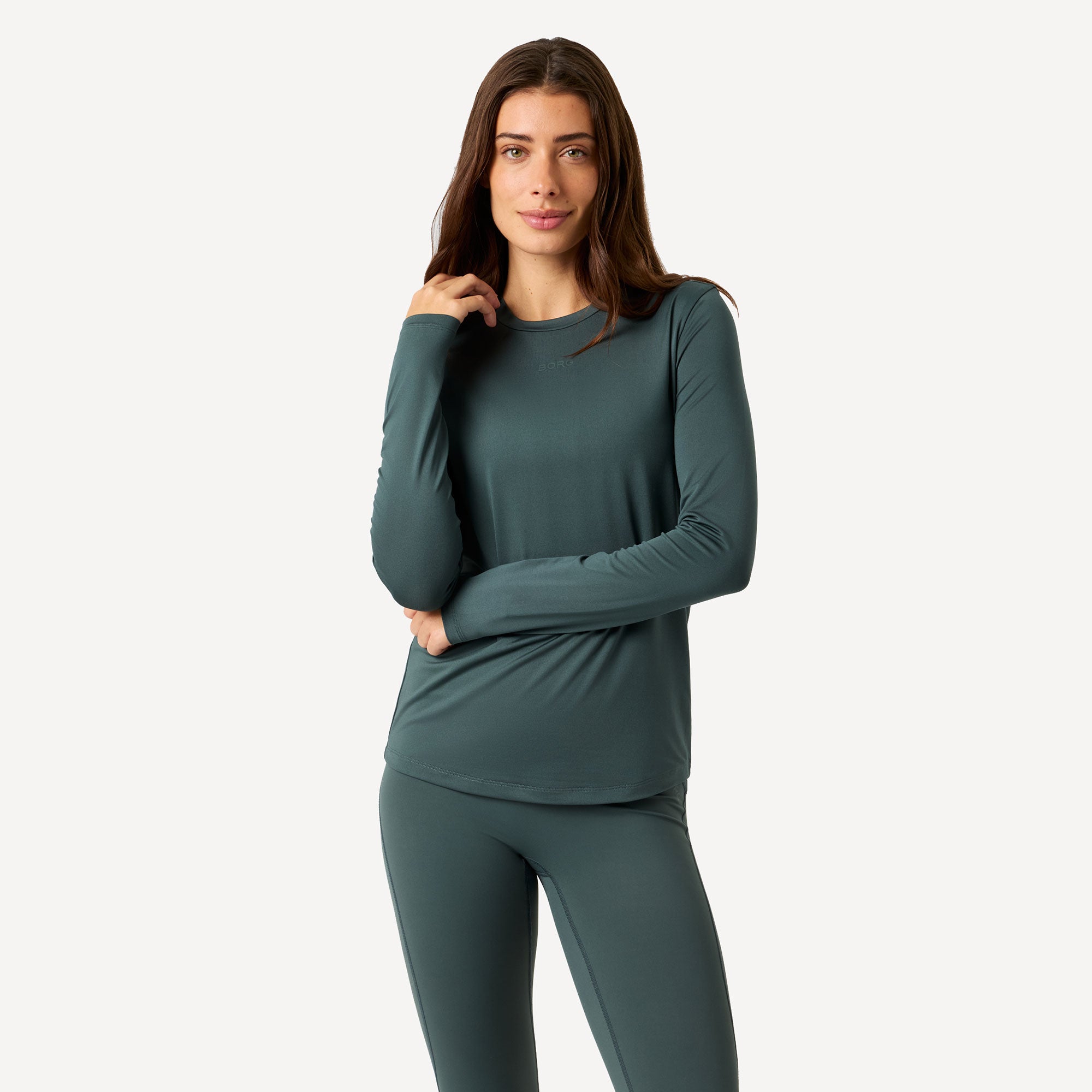 Björn Borg BORG Women's Long Sleeve Shirt - Green (1)
