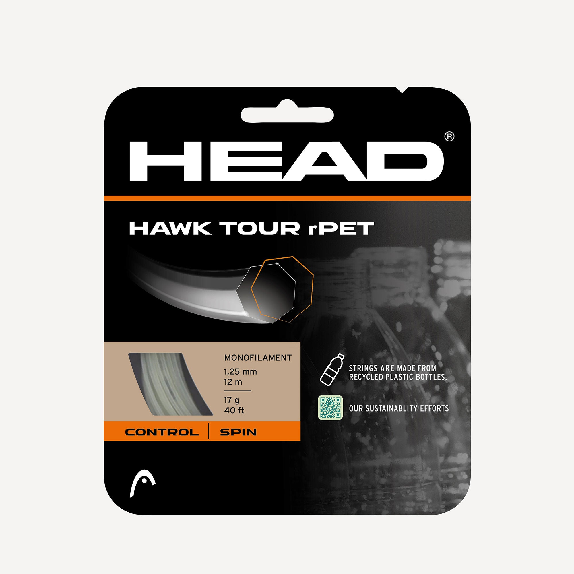 HEAD Hawk Tour Rpet Tennis String Set 12 m - Natural (1)