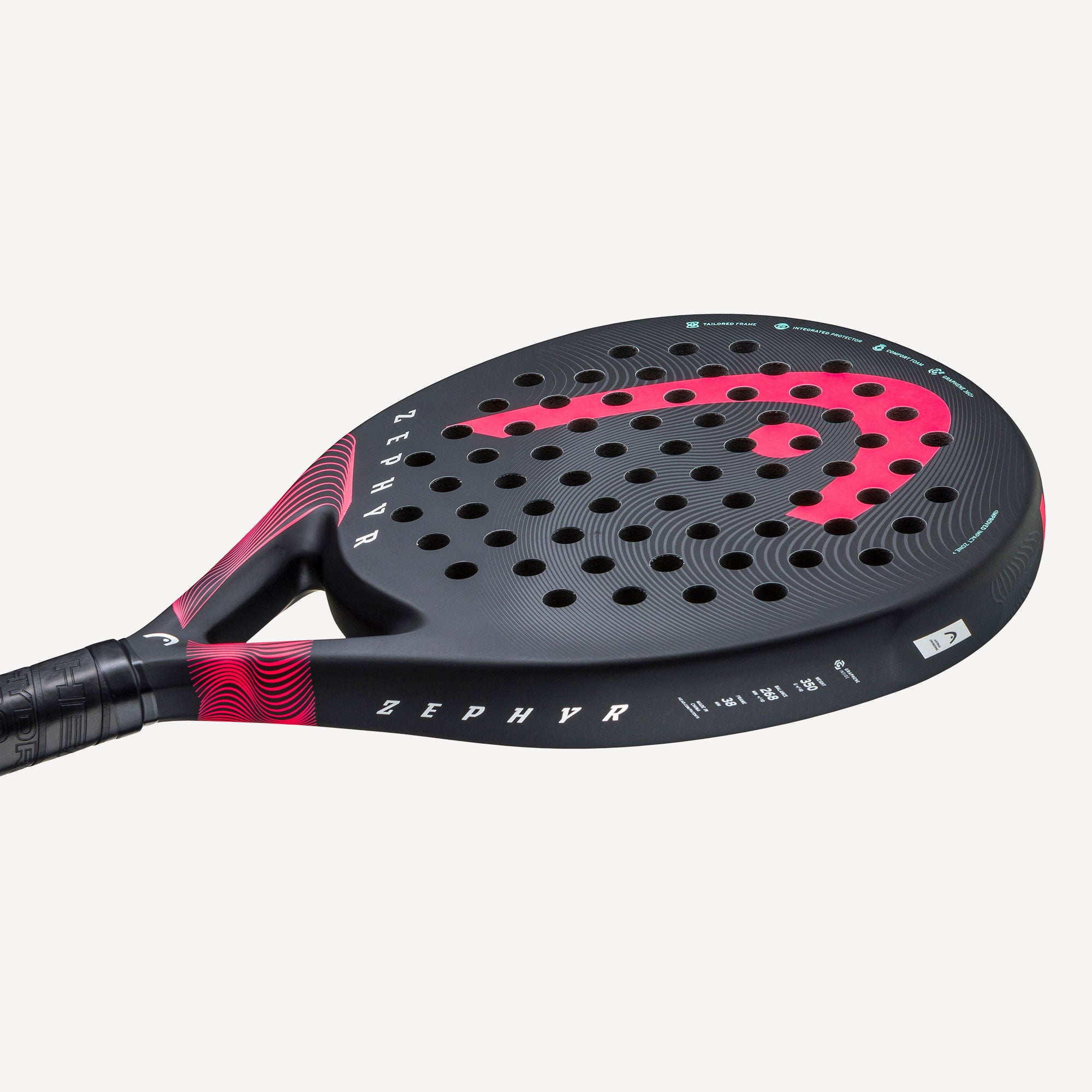 HEAD Zephyr Padel Racket Black/Pink (3)