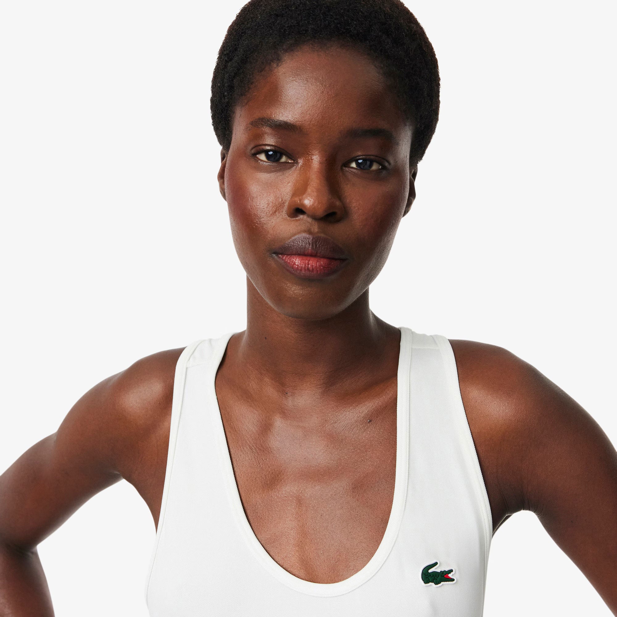 Lacoste Essentials Women's Ultra Dry Tennis Tank Top - White (4)