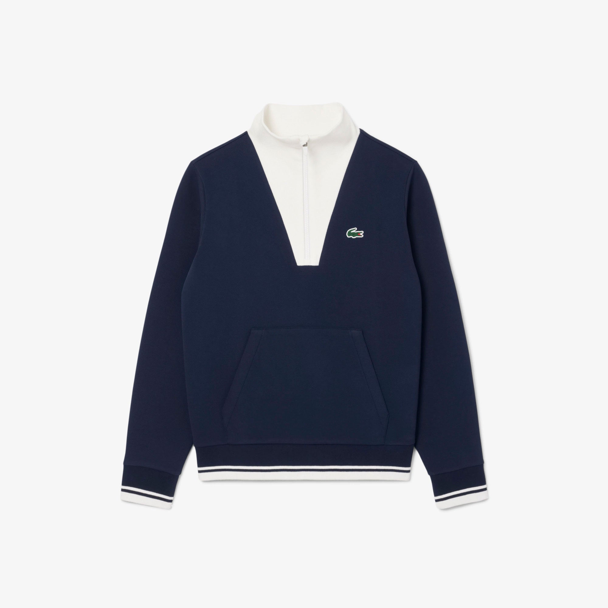 Lacoste Heritage Women's Quarter Zip Tennis Top - Dark Blue (5)