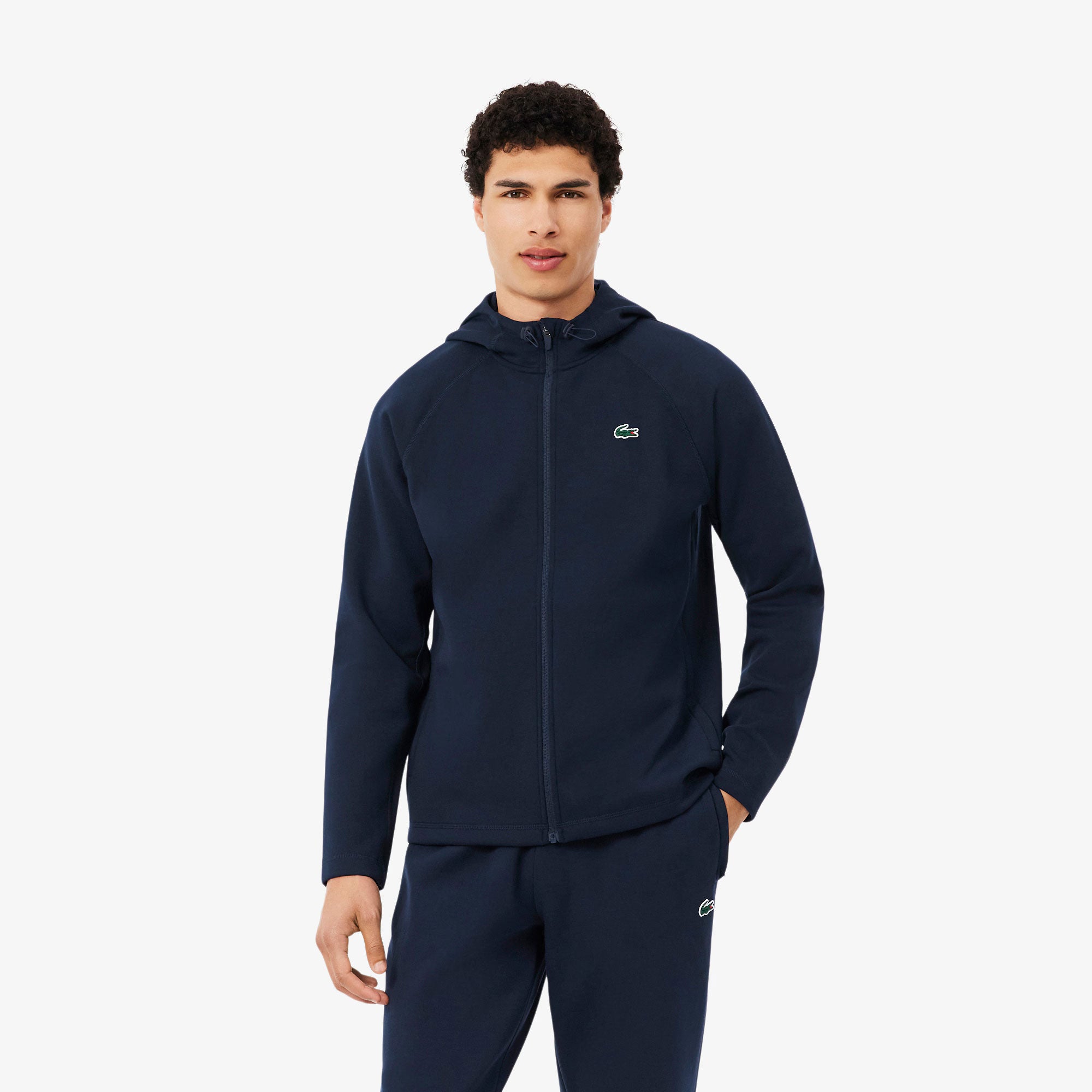 Lacoste Men's Breathable Stretch Full-Zip Tennis Hoodie - Navy (1)