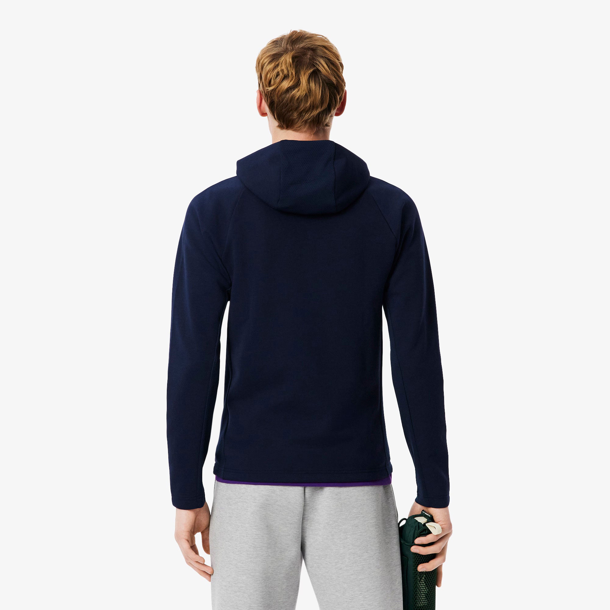 Lacoste Men's Mesh Full-Zip Tennis Hoody - Dark Blue (2)