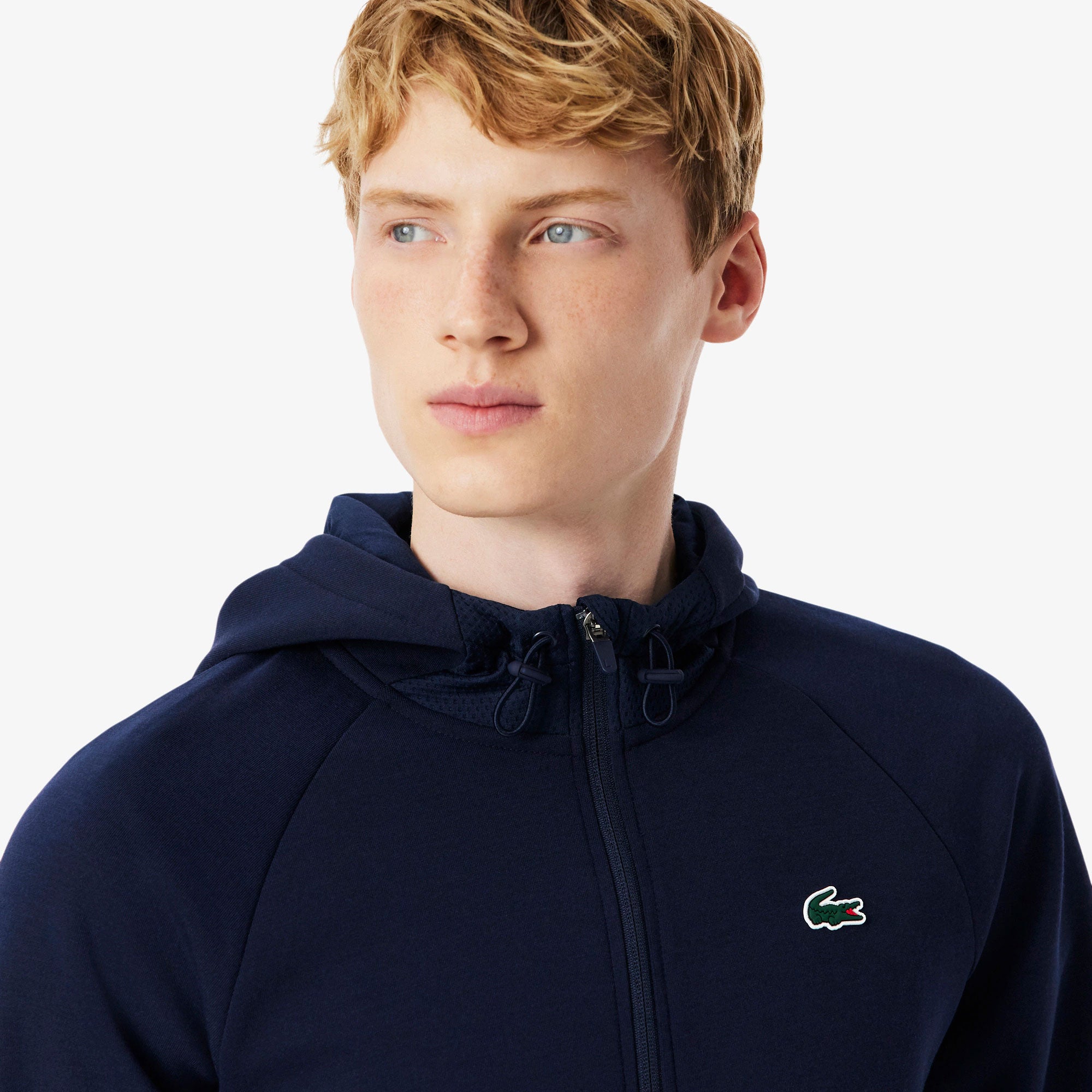 Lacoste Men's Mesh Full-Zip Tennis Hoody - Dark Blue (3)