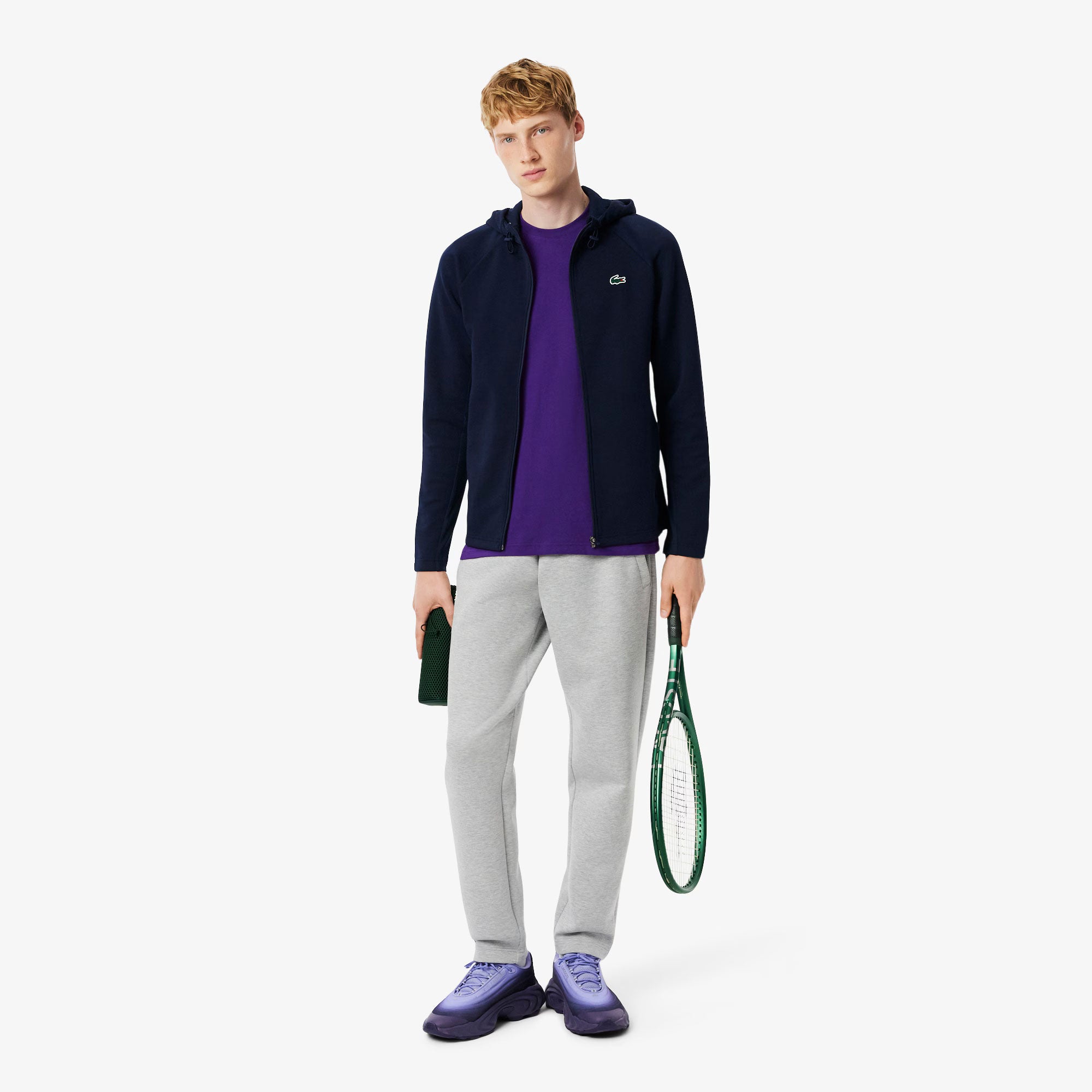 Lacoste Men's Mesh Full-Zip Tennis Hoody - Dark Blue (4)