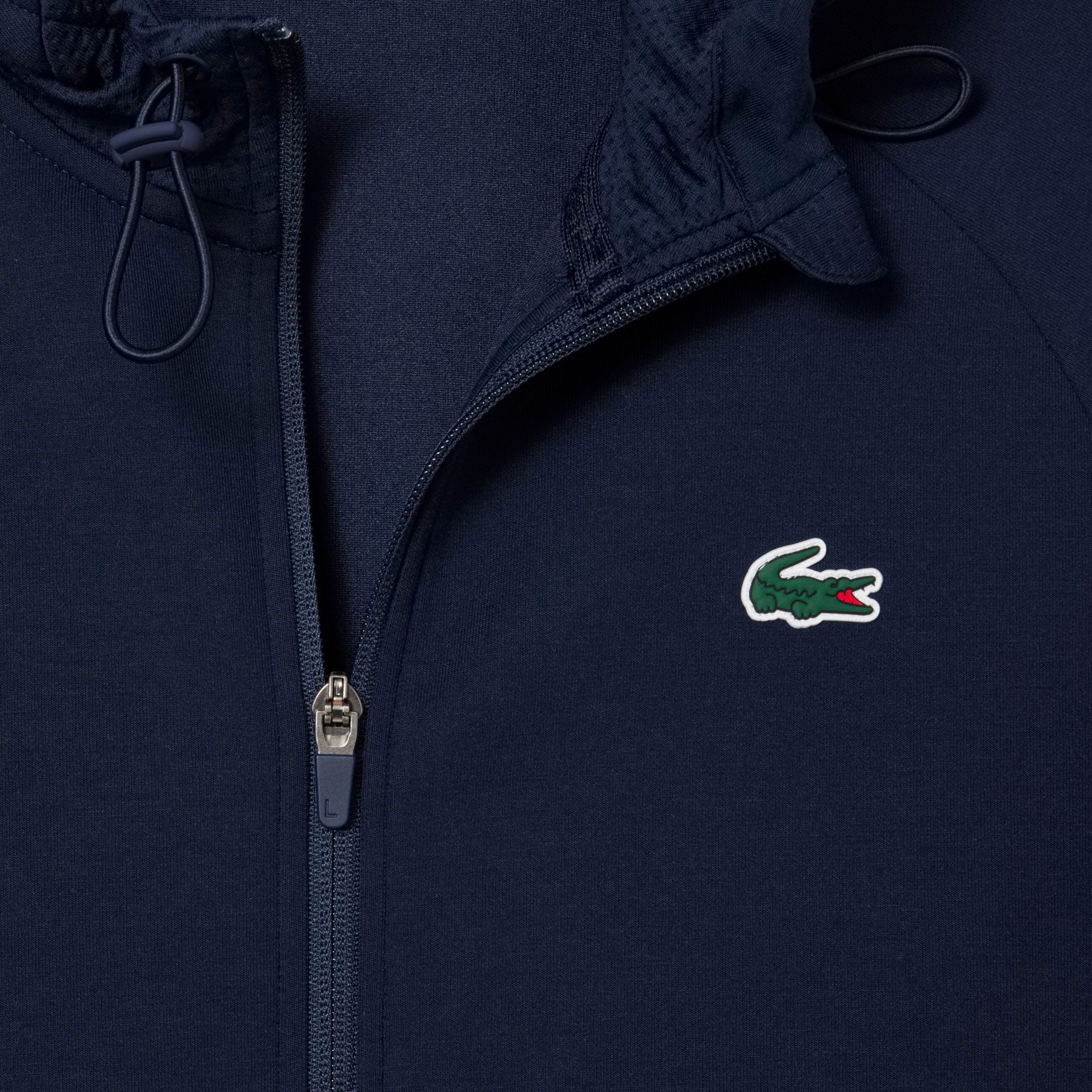 Lacoste Men's Mesh Full-Zip Tennis Hoody - Dark Blue (6)