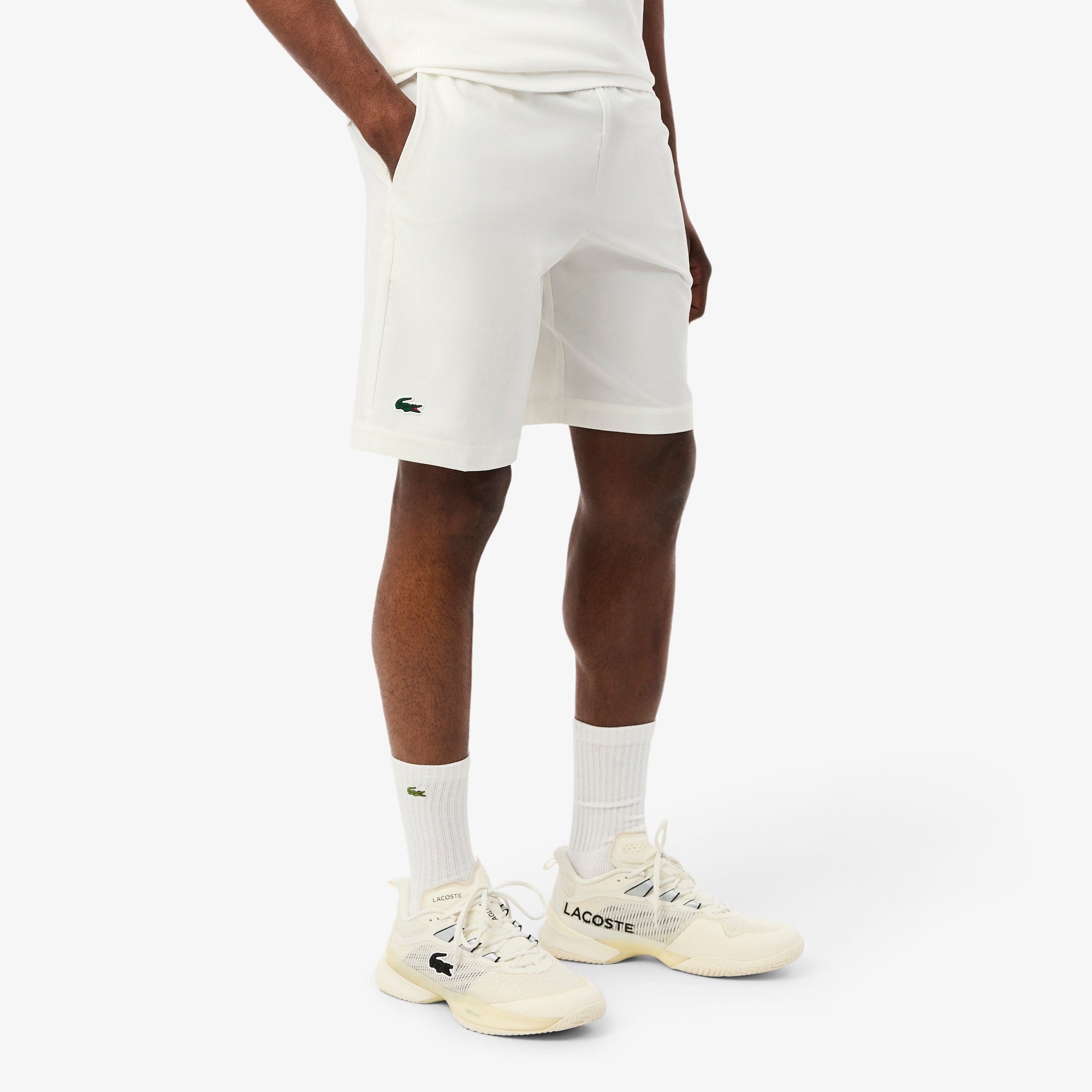 Lacoste Men's Technical Woven 9-Inch Tennis Shorts - White (1)