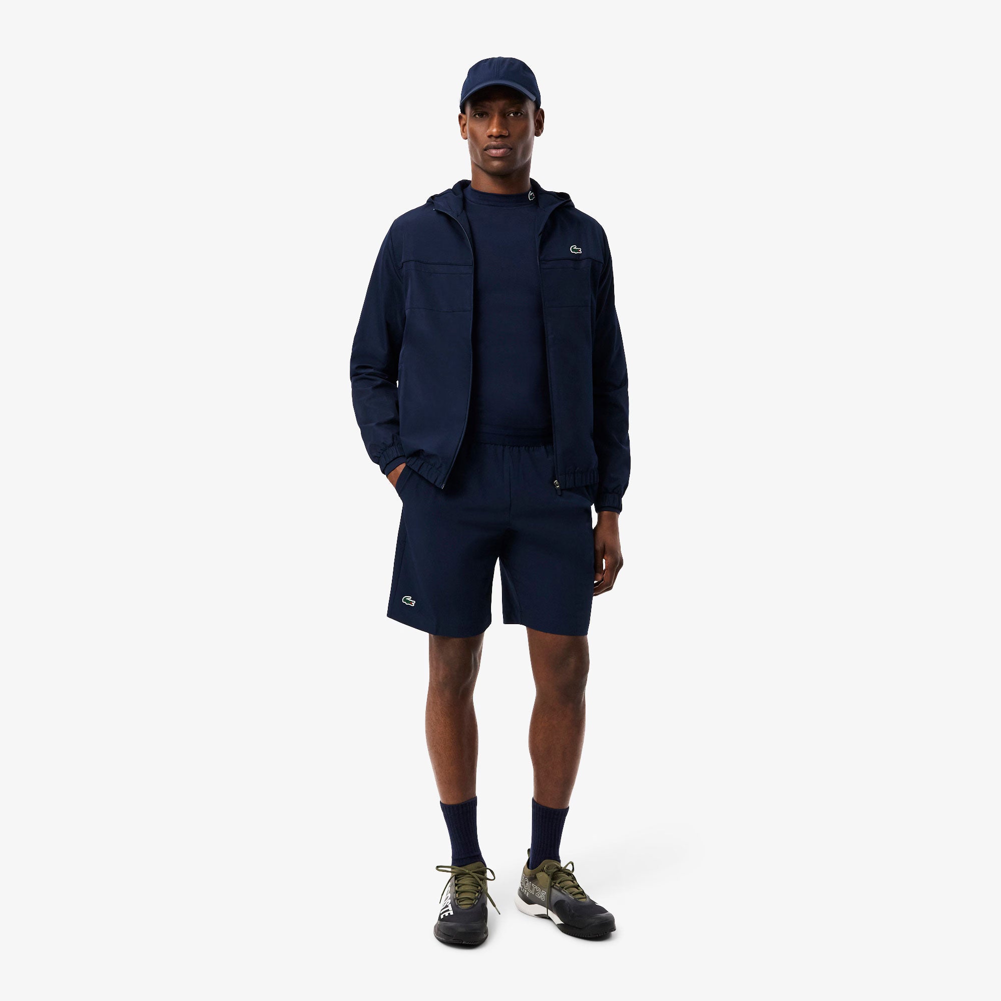 Lacoste Men's Technical Woven 9-Inch Tennis Shorts - Dark Blue (3)