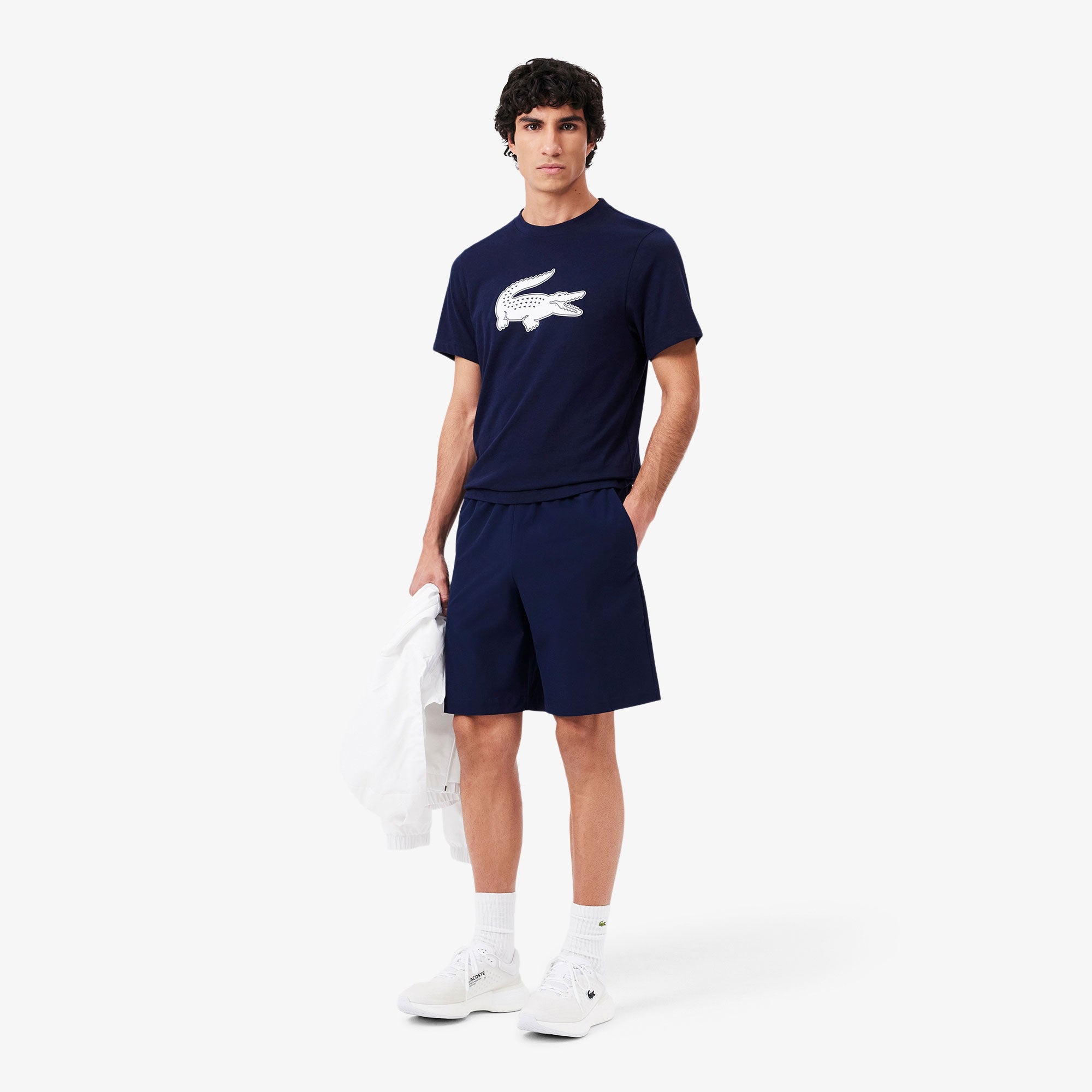 Lacoste Men's Technical Woven 9-Inch Tennis Shorts - Dark Blue (3)