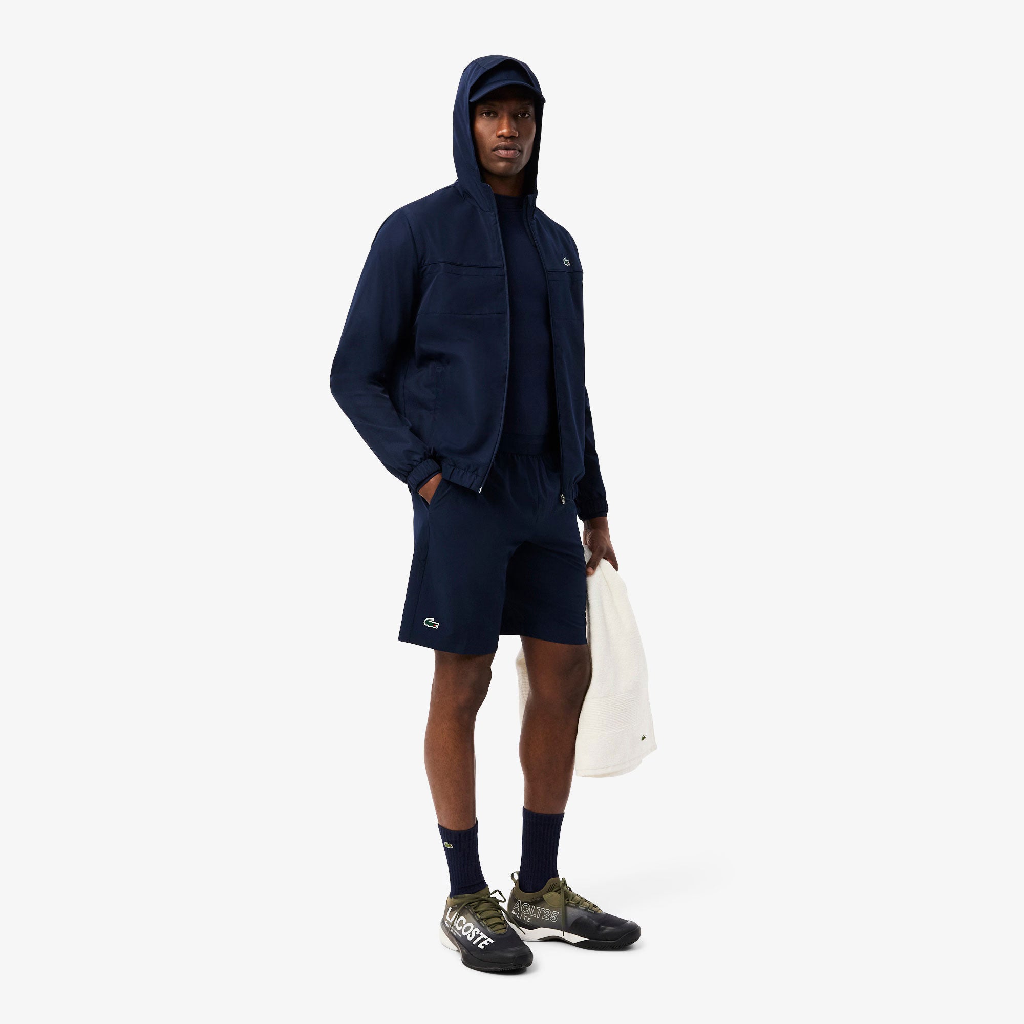 Lacoste Men's Technical Woven 9-Inch Tennis Shorts - Dark Blue (4)