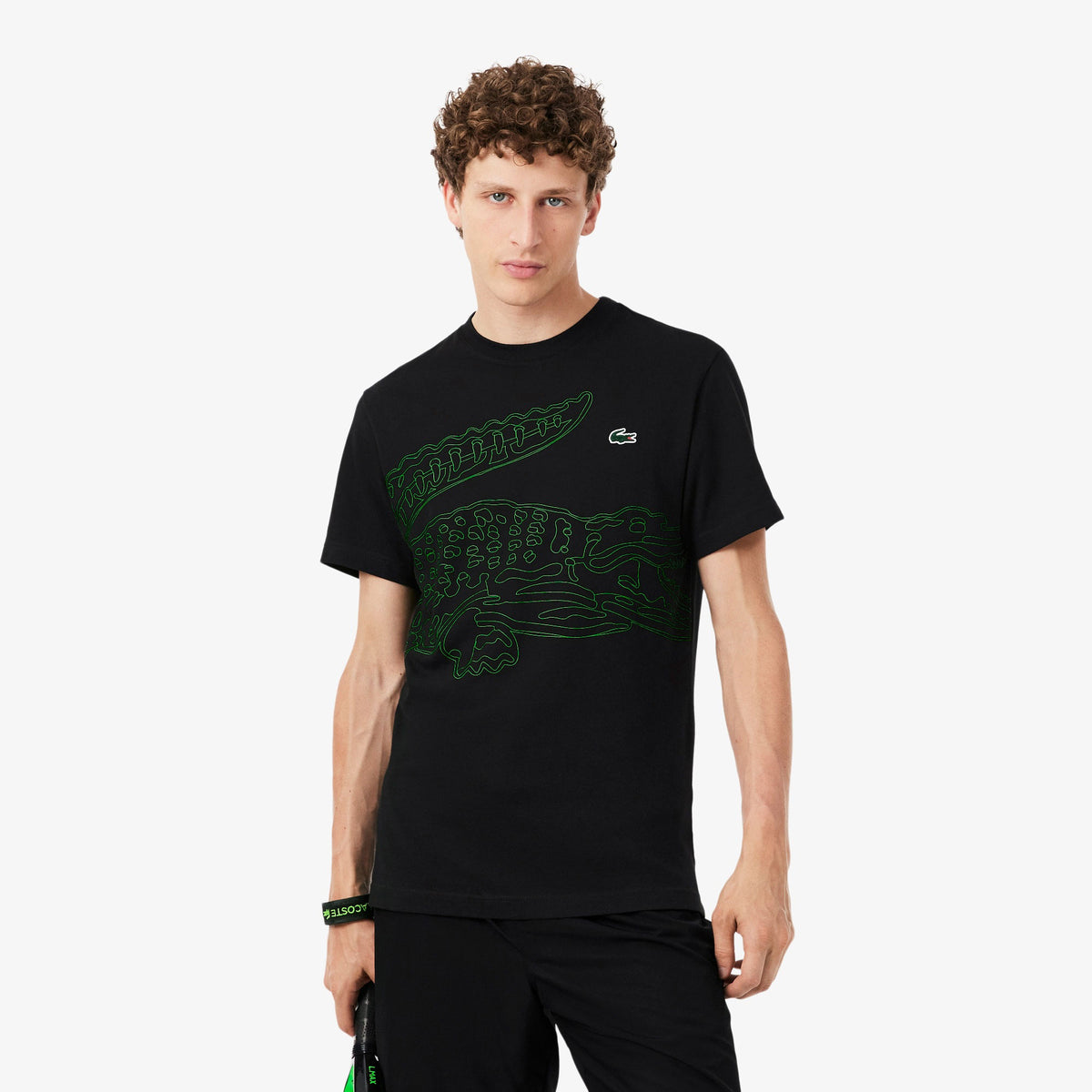 Lacoste Men's Ultra Dry Crocodile Print T-Shirt - Zwart/Groen (1)