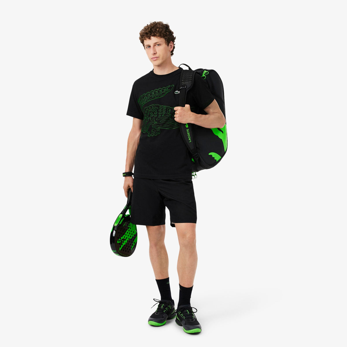 Lacoste Men's Ultra Dry Crocodile Print T-Shirt - Zwart/Groen (3)