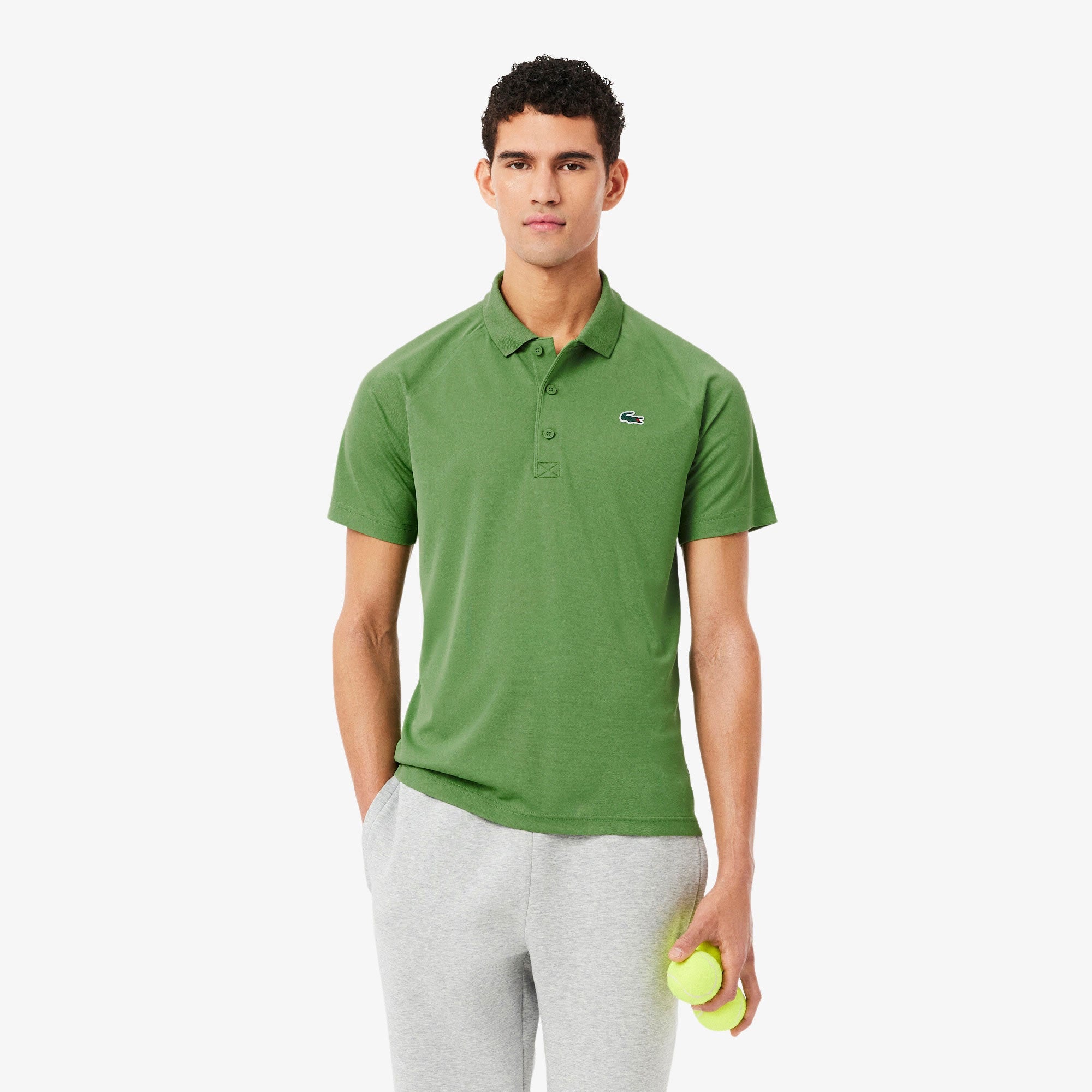 Lacoste Men's Ultra Dry Pique Tennis Polo - Green (1)
