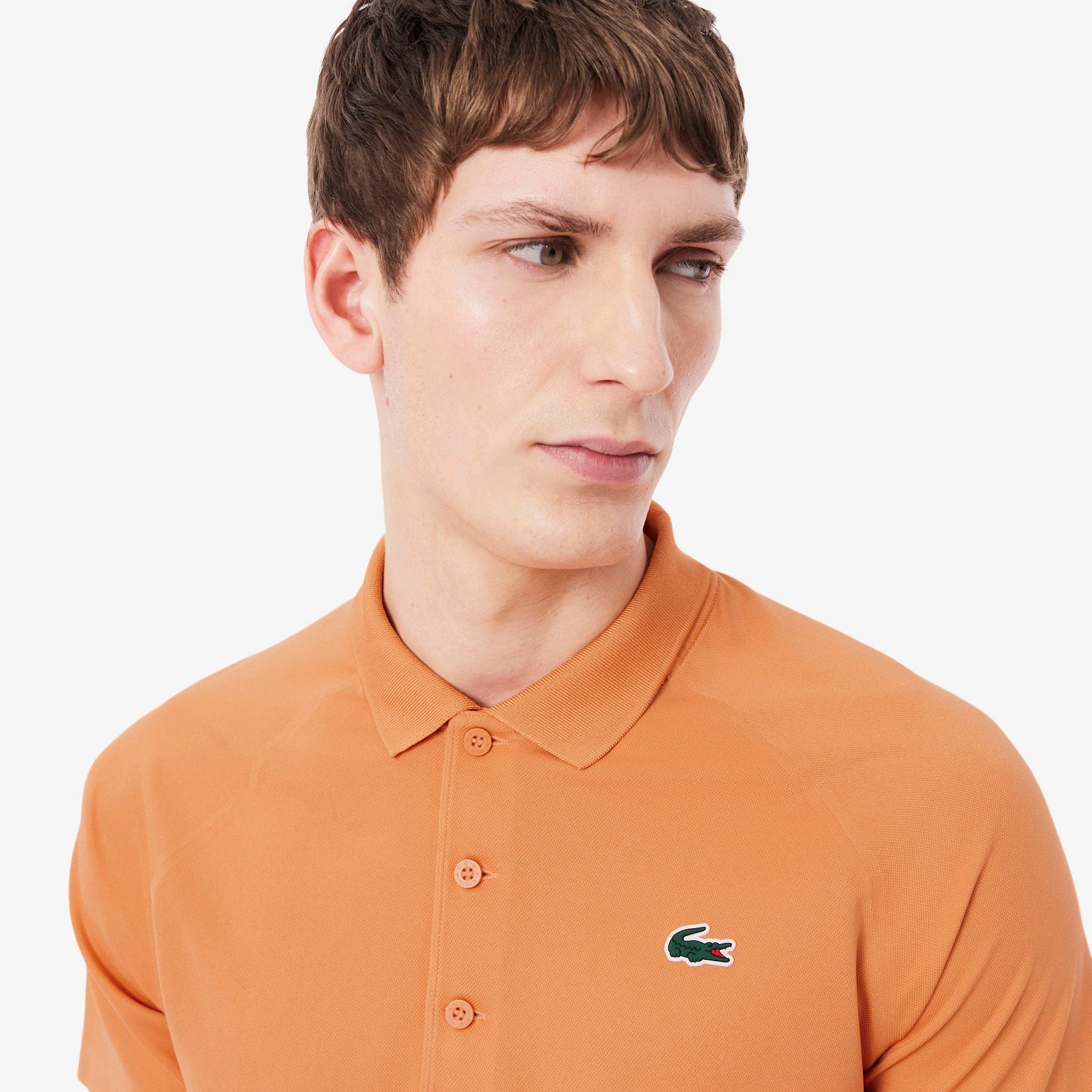 Lacoste Men's Ultra Dry Pique Tennis Polo - Orange (3)