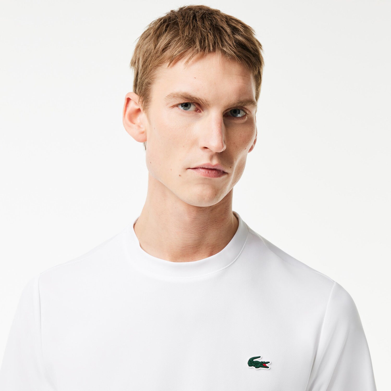 Lacoste｜ (TH3401-001) Lacoste Men's Ultra Dry Pique Tennis Shirt - White | Tennis Only
