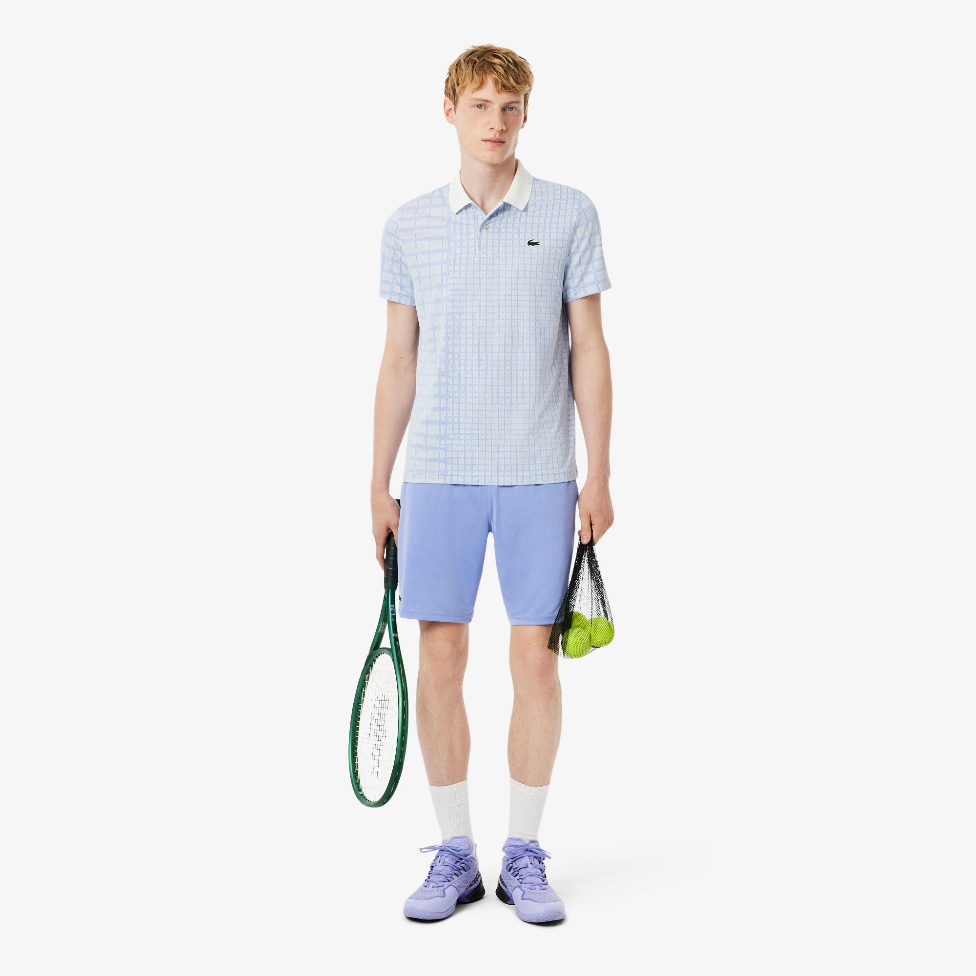 Lacoste Players Men's Mesh Ultra Dry 8-Inch Tennis Shorts - Purple (4)