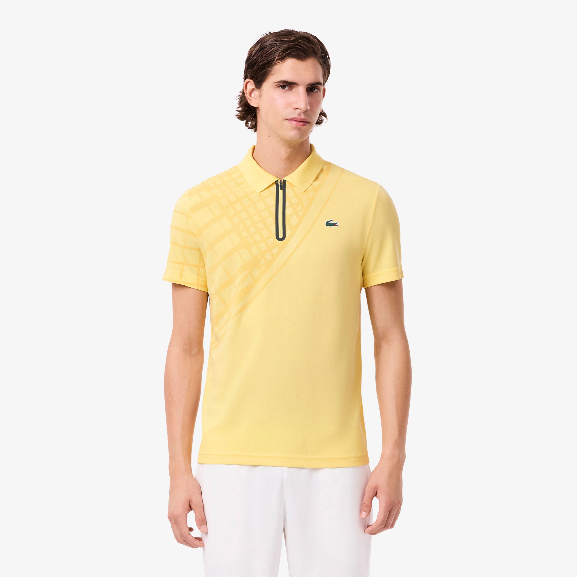 Lacoste Players Men's Ultra Dry Pique Tennis Polo - Yellow (1)