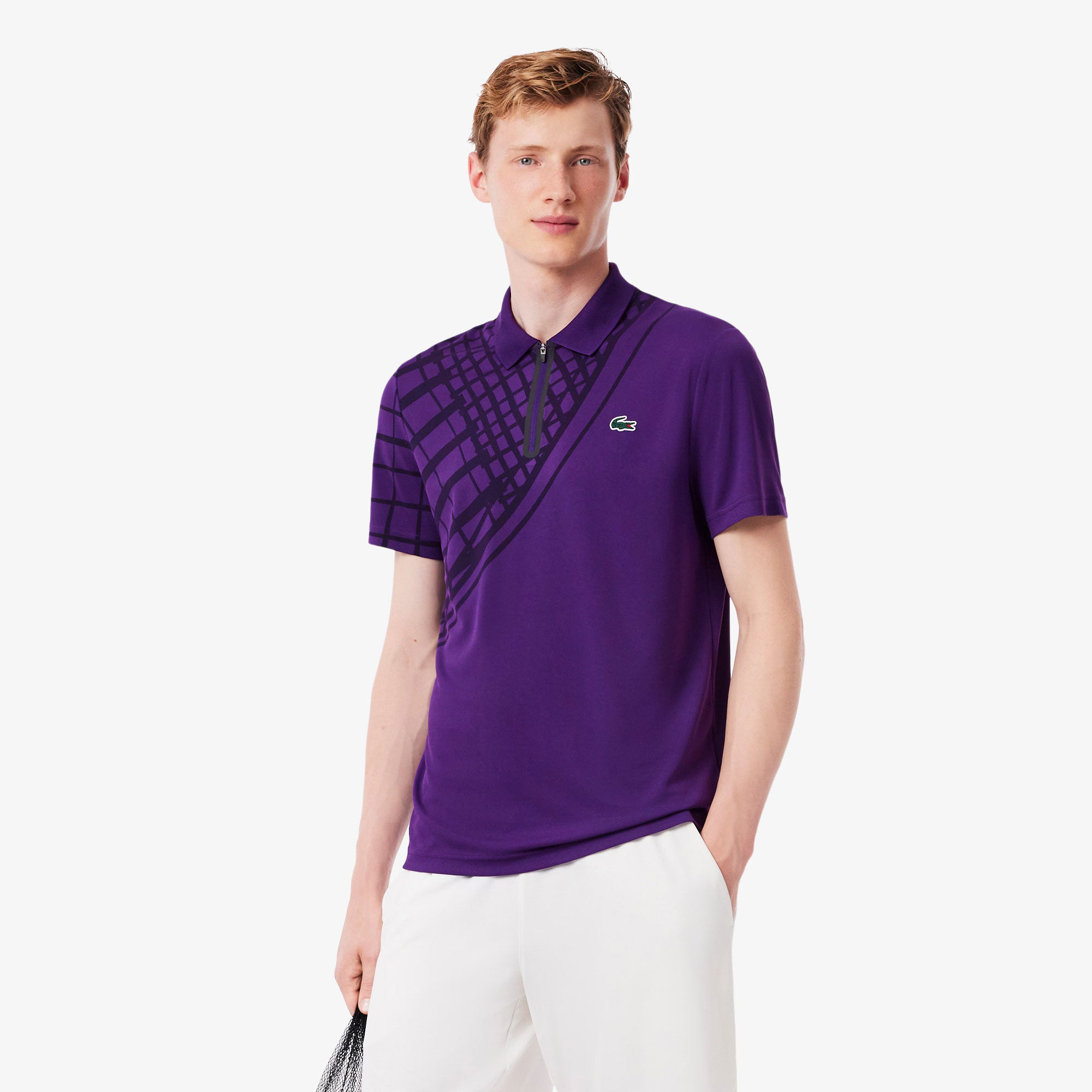 Lacoste Players Men's Ultra Dry Pique Tennis Polo - Purple (1)