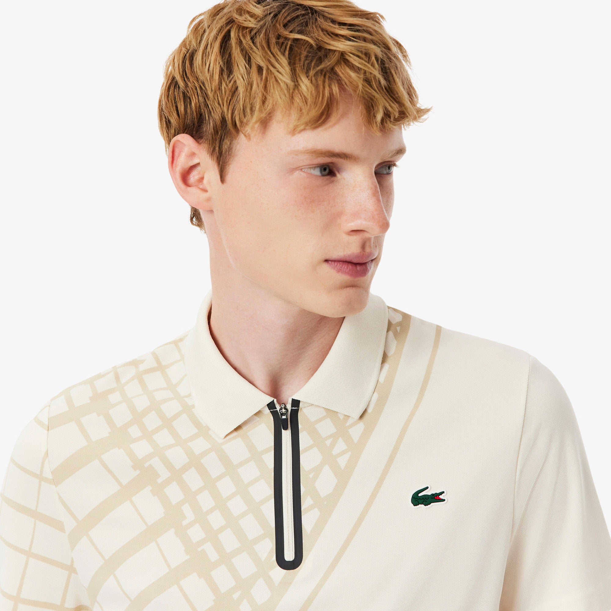Lacoste Players Men's Ultra Dry Pique Tennis Polo - Off-white (3)
