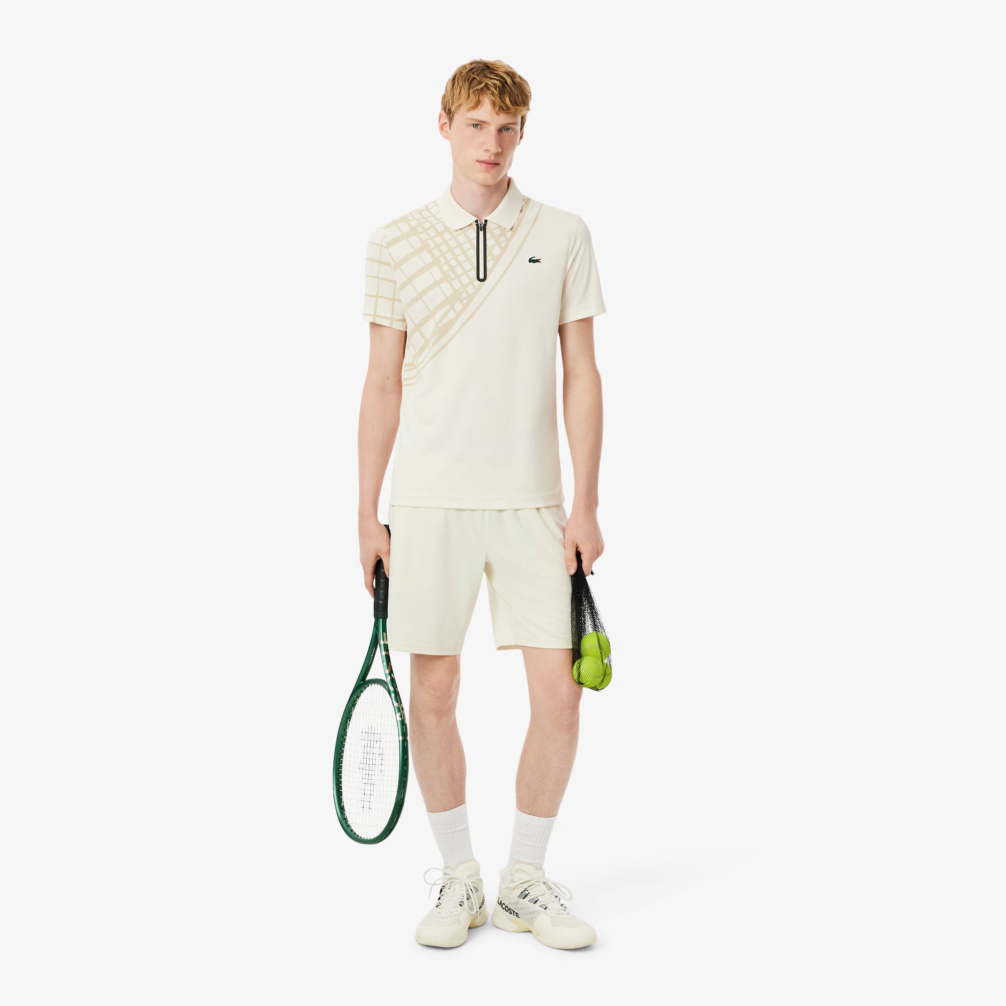 Lacoste Players Men's Ultra Dry Pique Tennis Polo - Off-white (4)