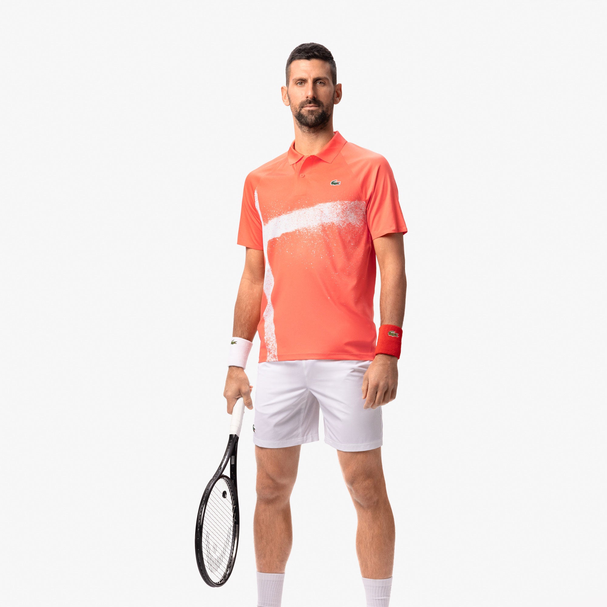 Lacoste x Novak Djokovic Men's On Court Ultra Dry Tennis Polo - Orange (2)