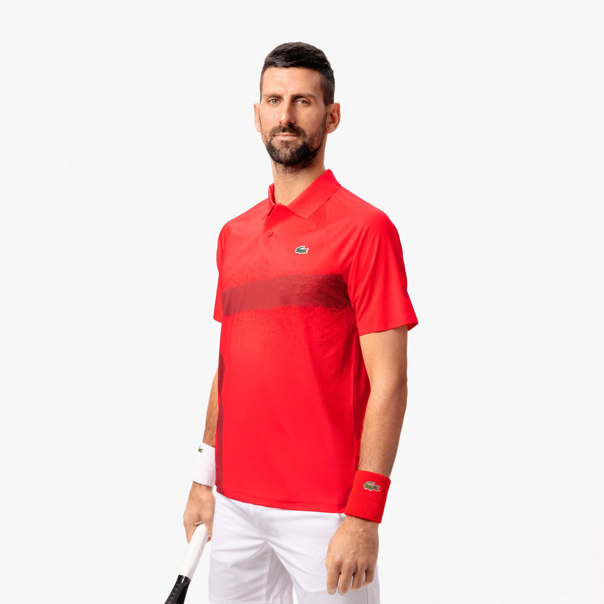 Lacoste x Novak Djokovic Men's On Court Ultra Dry Tennis Polo - Red (1)
