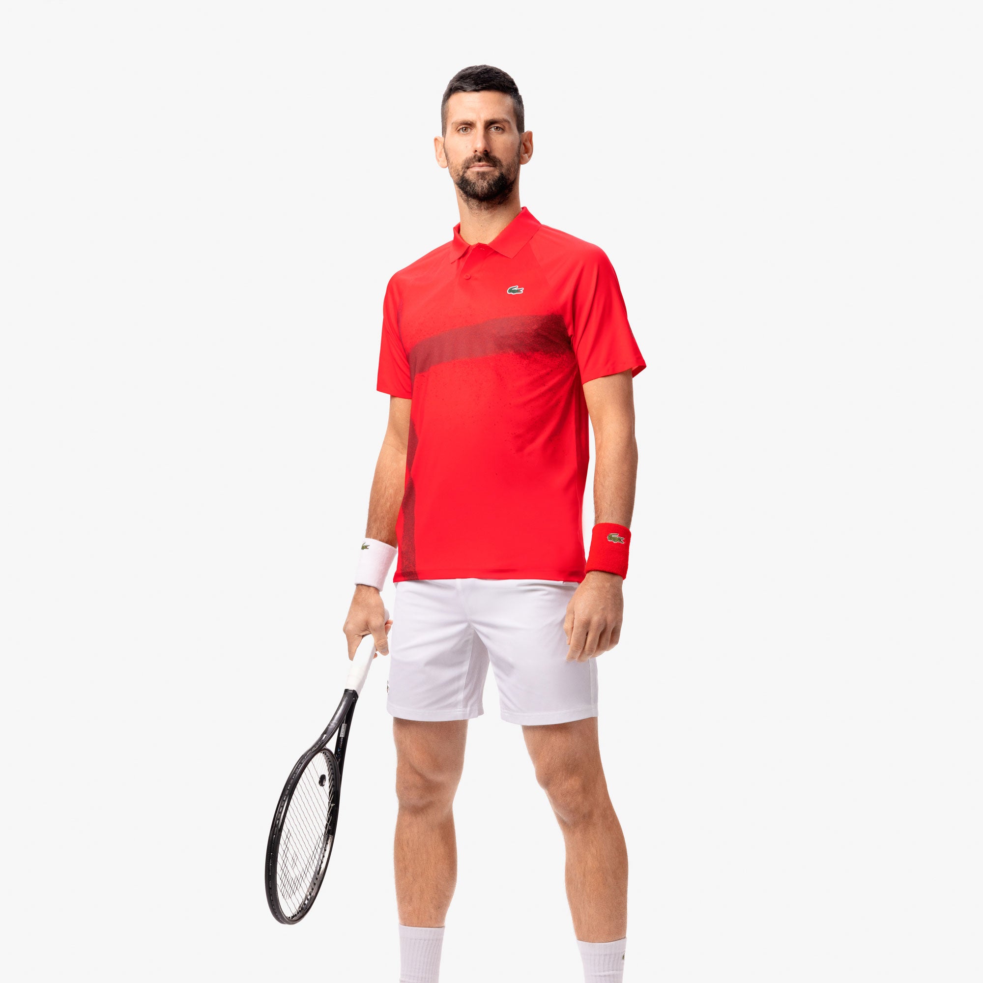 Lacoste x Novak Djokovic Men's On Court Ultra Dry Tennis Polo - Red (2)