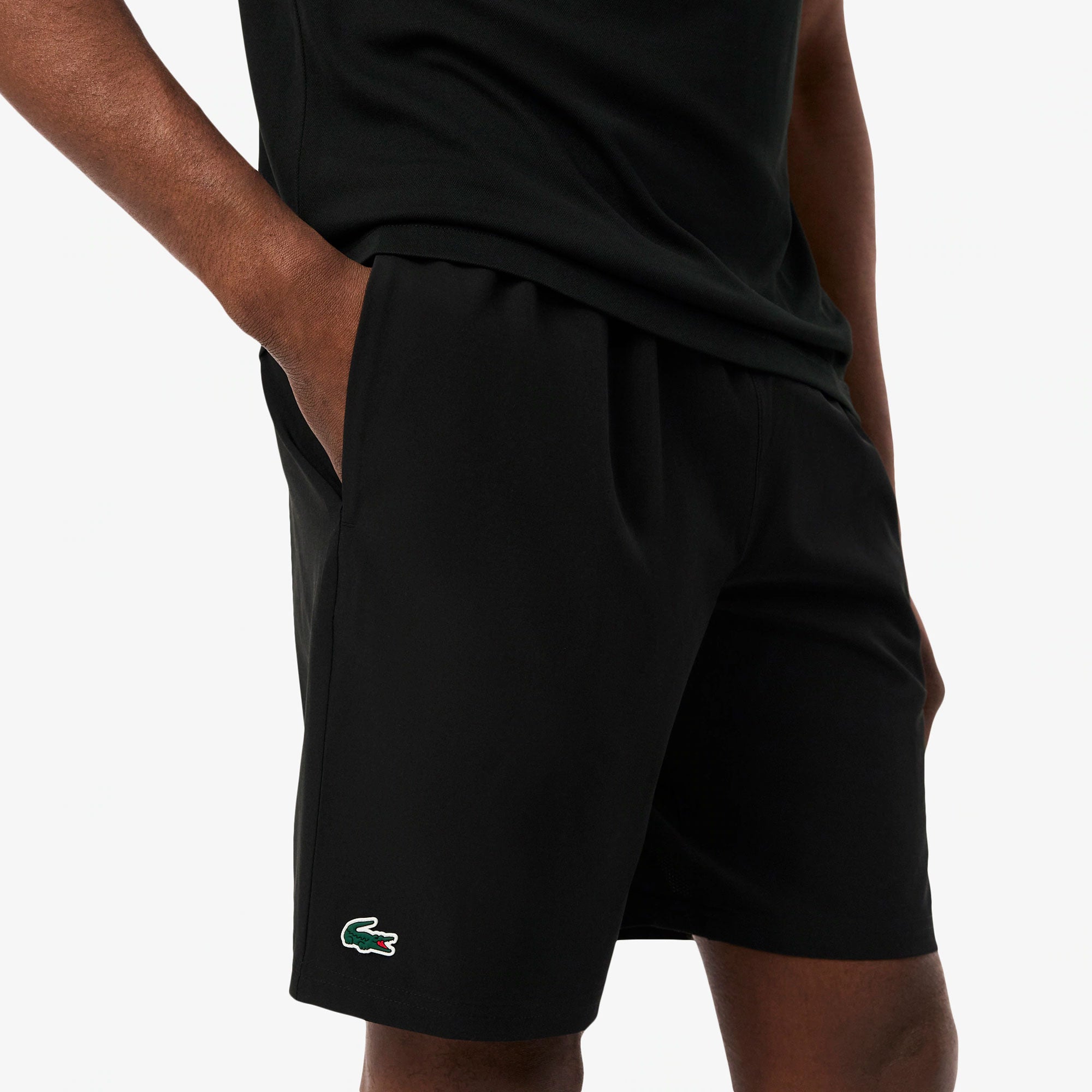 Lacoste x Novak Djokovic Men's Technical Woven 8-Inch Tennis Shorts - Black (1)