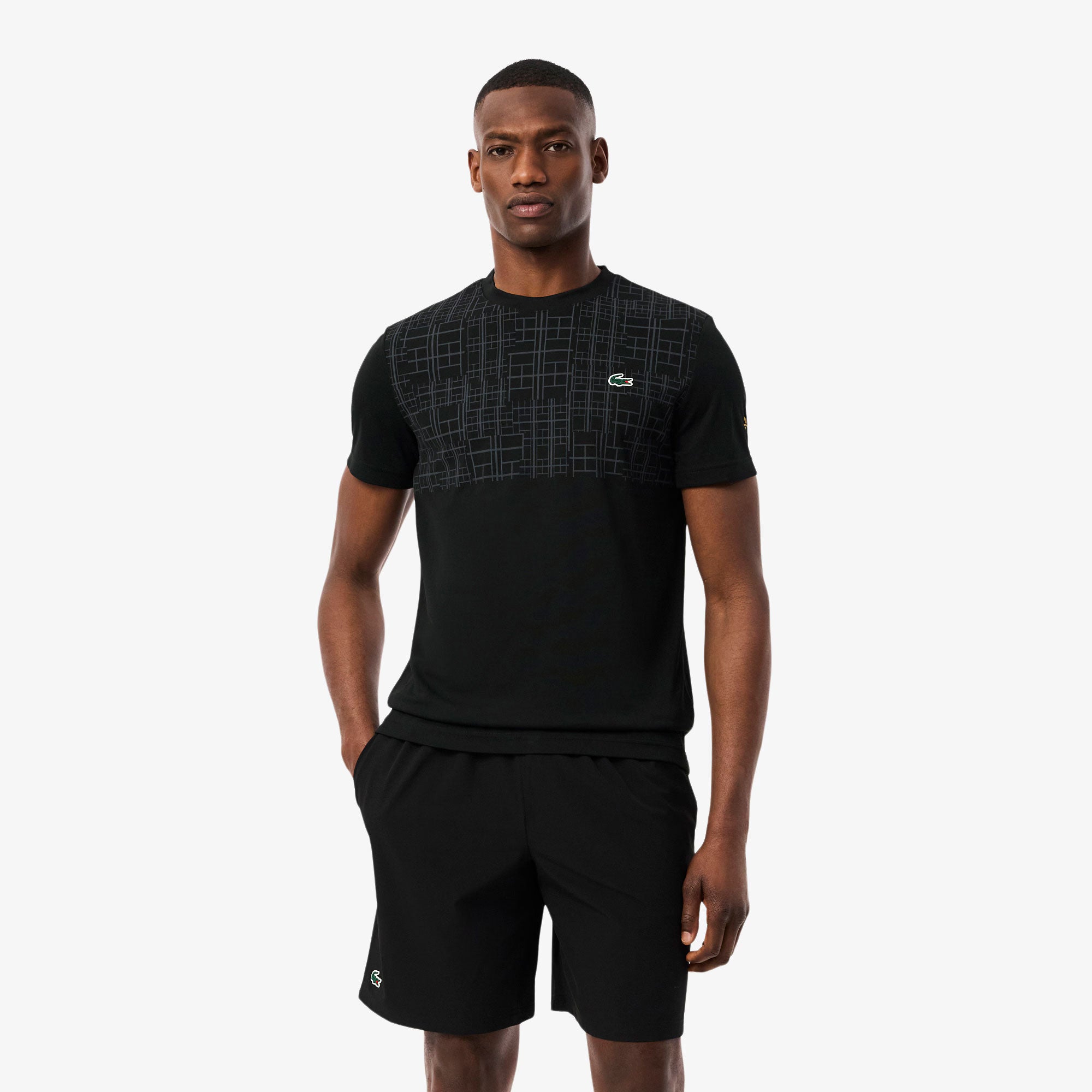 Lacoste x Novak Djokovic Men's Technical Woven 8-Inch Tennis Shorts - Black (3)