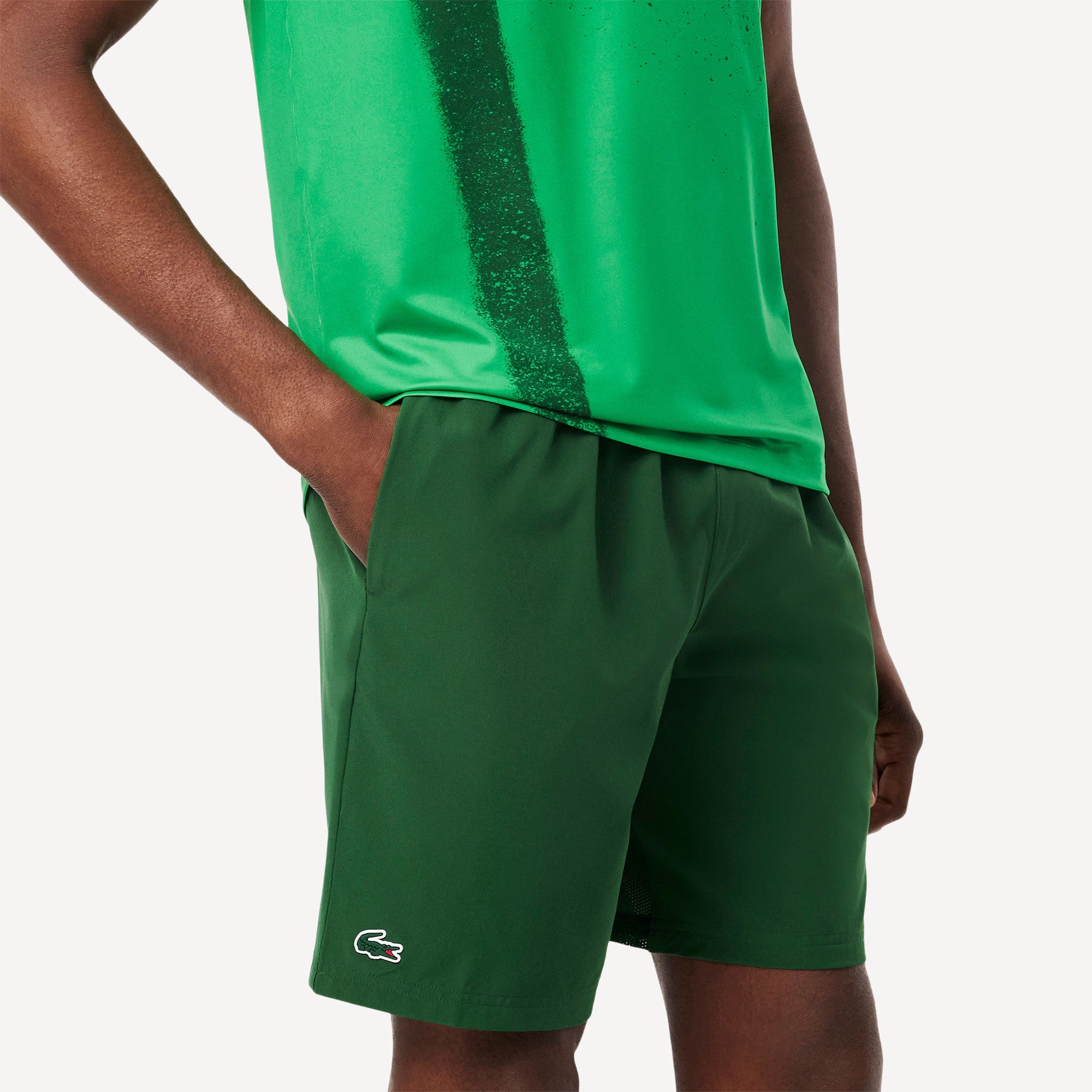 Lacoste x Novak Djokovic Men's Technical Woven 8-Inch Tennis Shorts - Green (1)