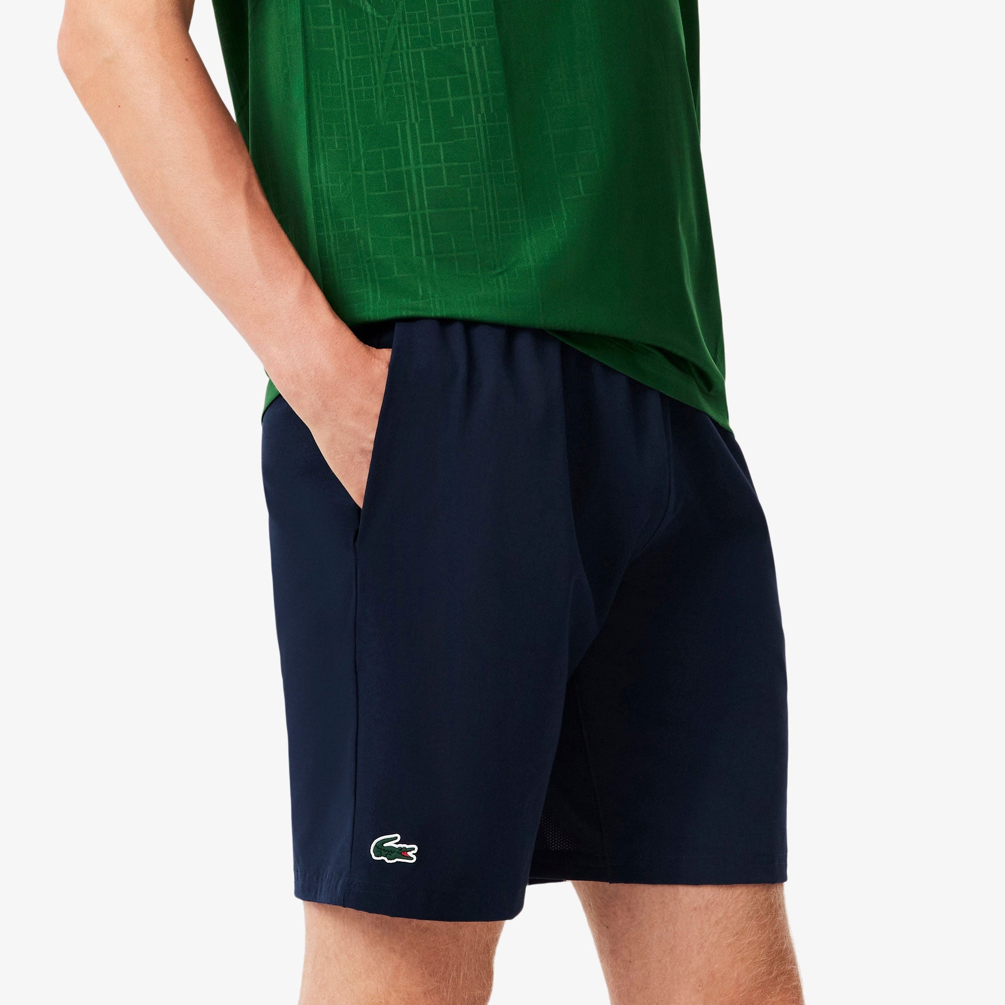 Lacoste x Novak Djokovic Men's Technical Woven 8-Inch Tennis Shorts -  Dark Blue (1)
