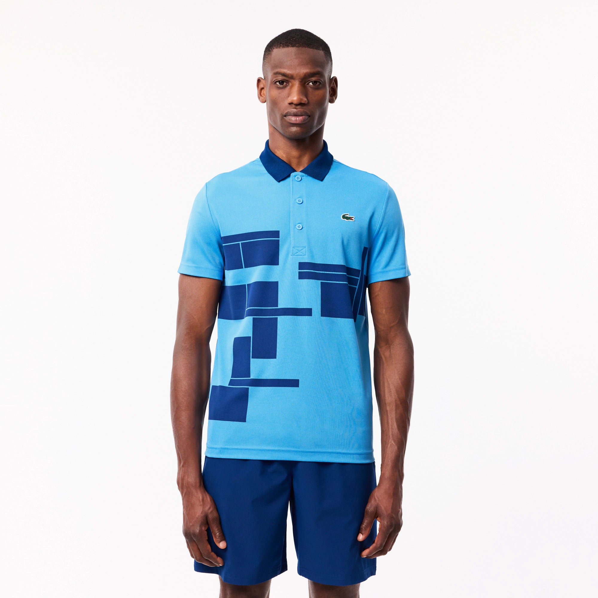 Lacoste x Novak Djokovic Men's Tennis Polo - Blauw (1)