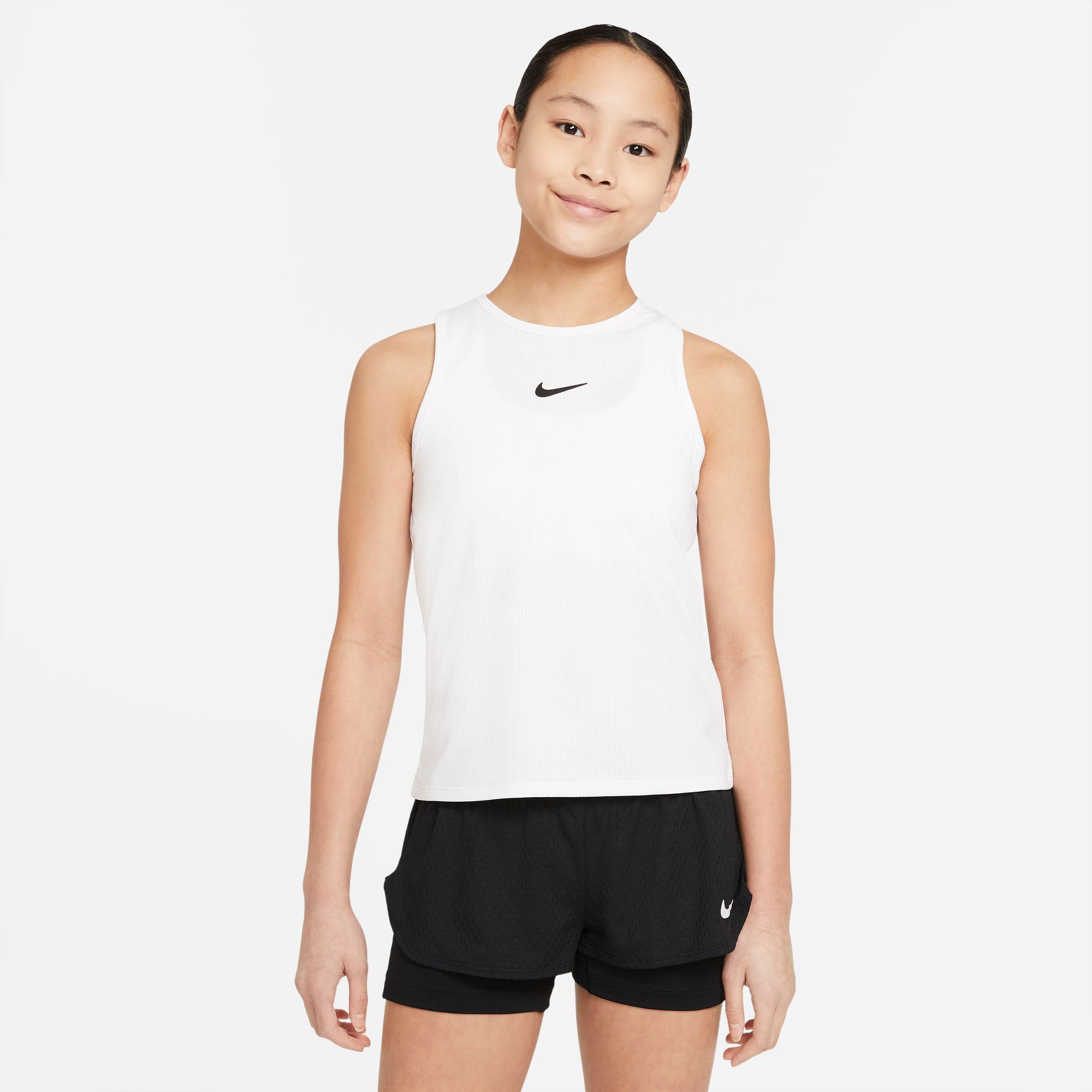 NikeCourt Victory Girls' Dri-FIT Tennis Tank - White (1)