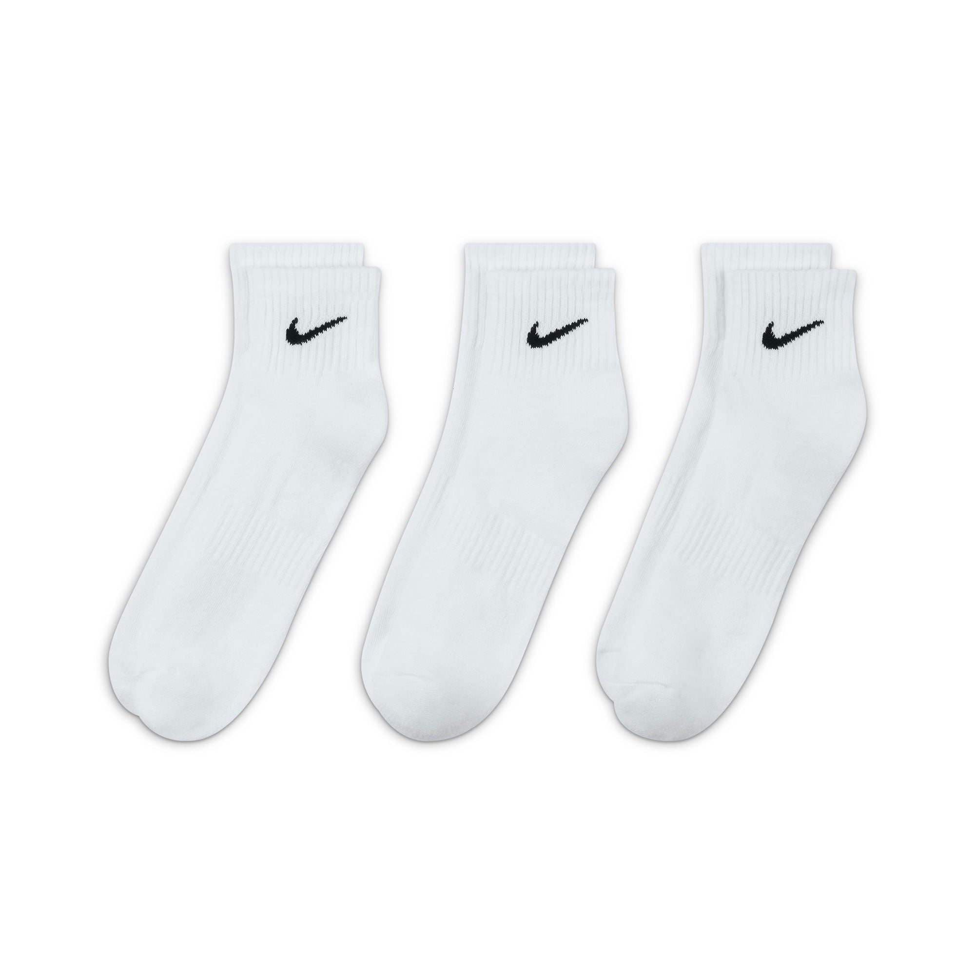 Nike Cushioned Dri-FIT Training Ankle Socks 3 Pair - White (3)