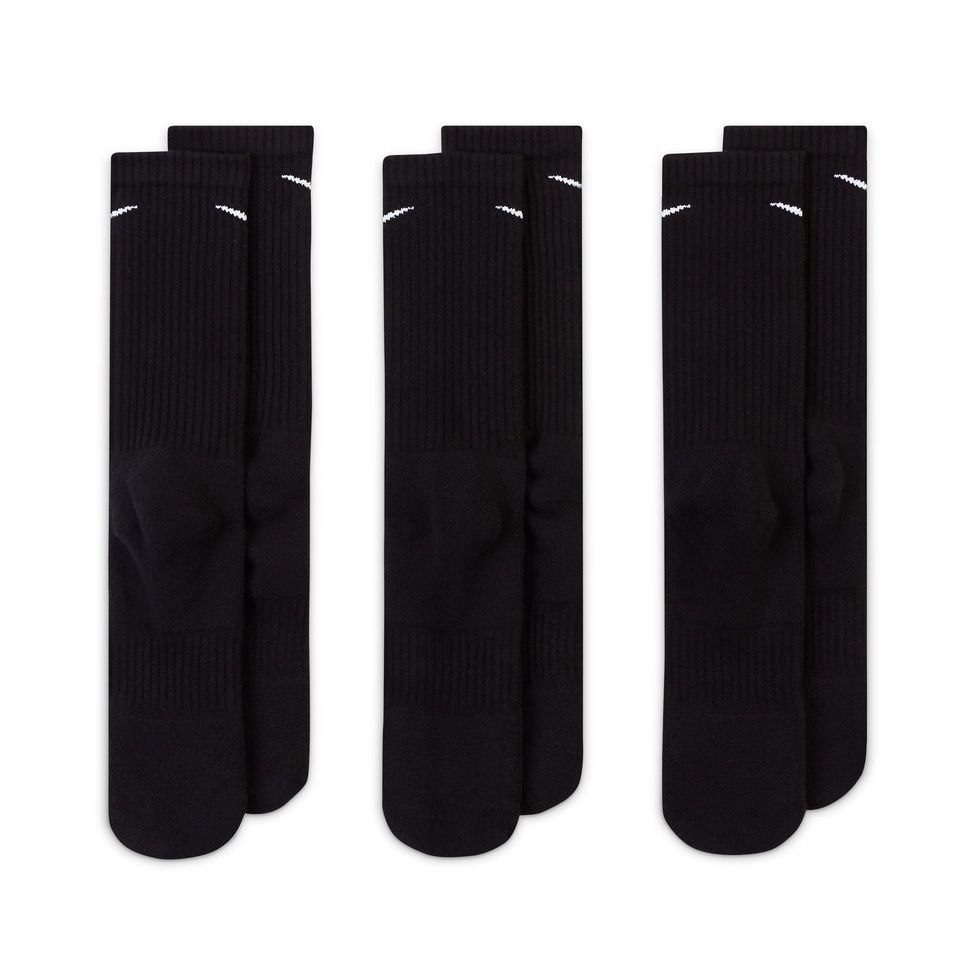 Nike Cushioned Dri-FIT Training Crew Socks 3 Pair - Black (4)