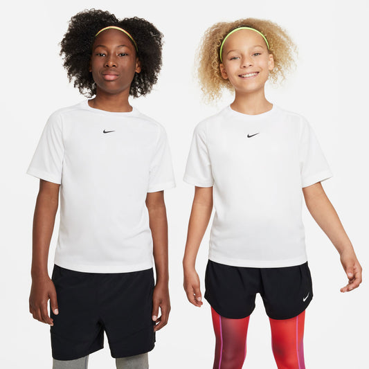 Nike Dri-FIT Multi Boys' Short Sleeve Shirt White (1)