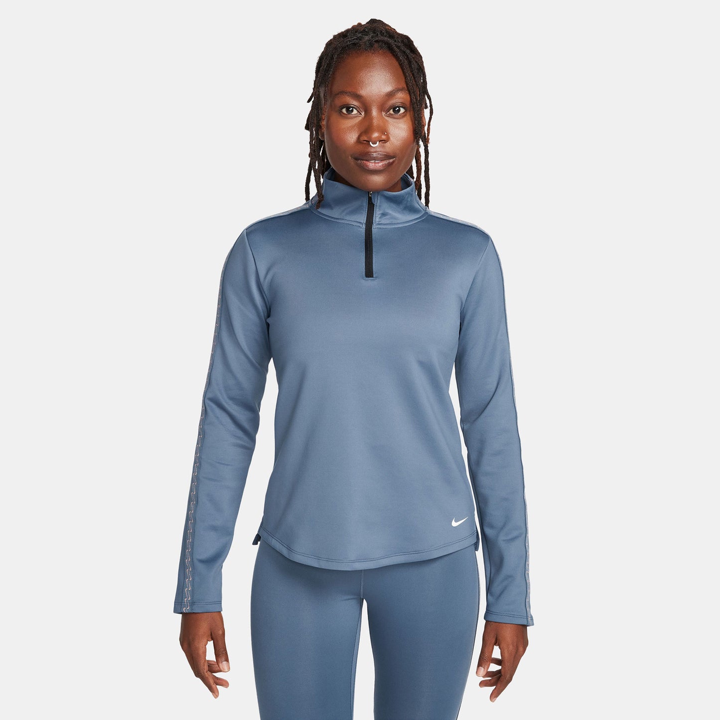 Nike One Therma-FIT Women's Half-Zip Novelty Top Blue (1)