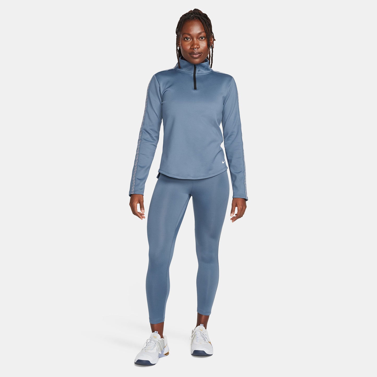 Nike One Therma-FIT Women's Half-Zip Novelty Top Blue (5)